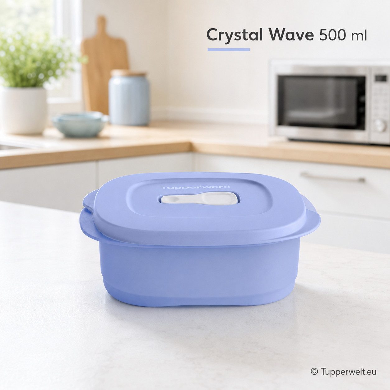 TUPPERWARE Mikrowellenteller Tupperware CrystalWave 500ml hellblau