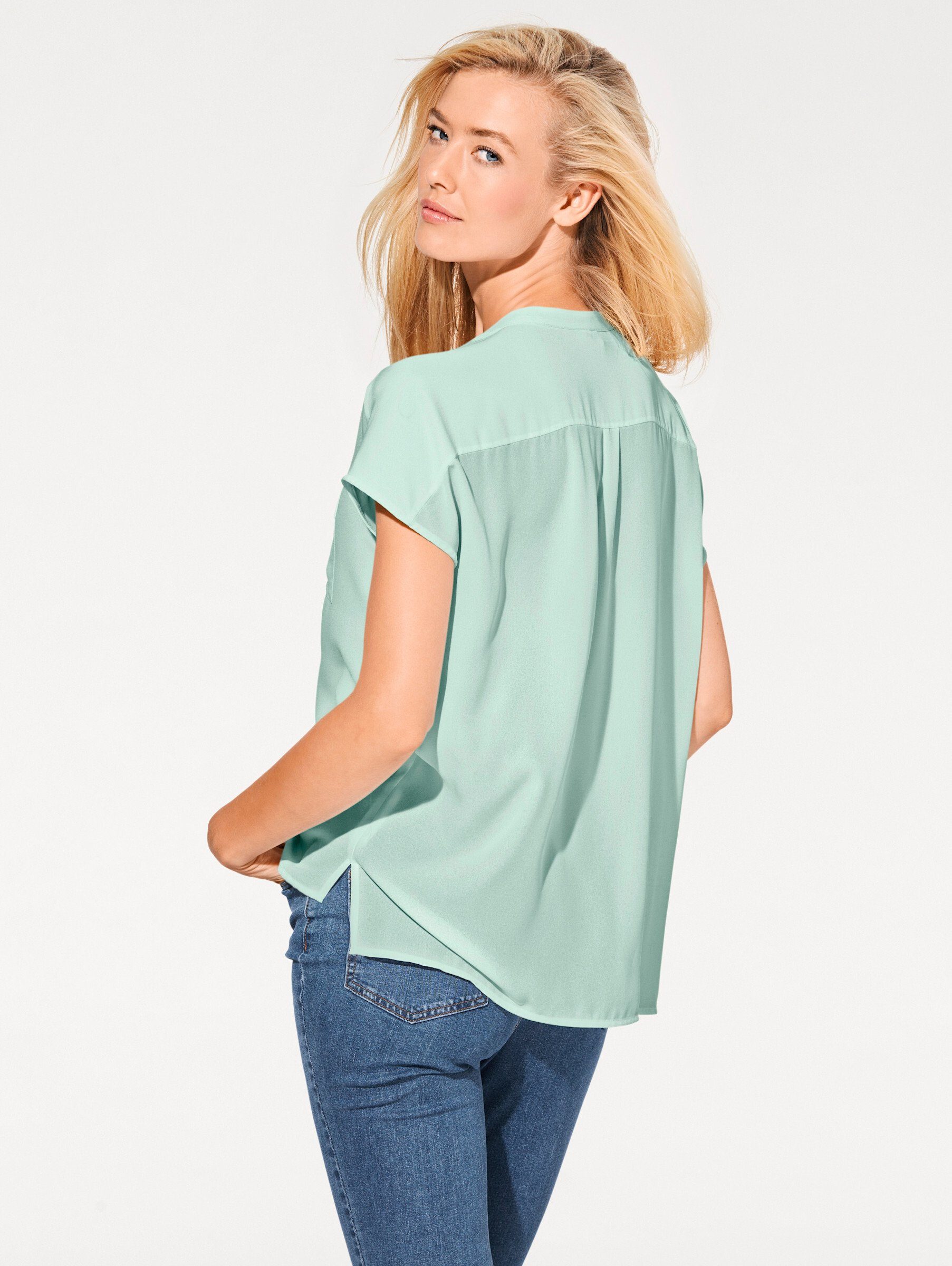heine Klassische Bluse Oversized Bluse Kurzarm