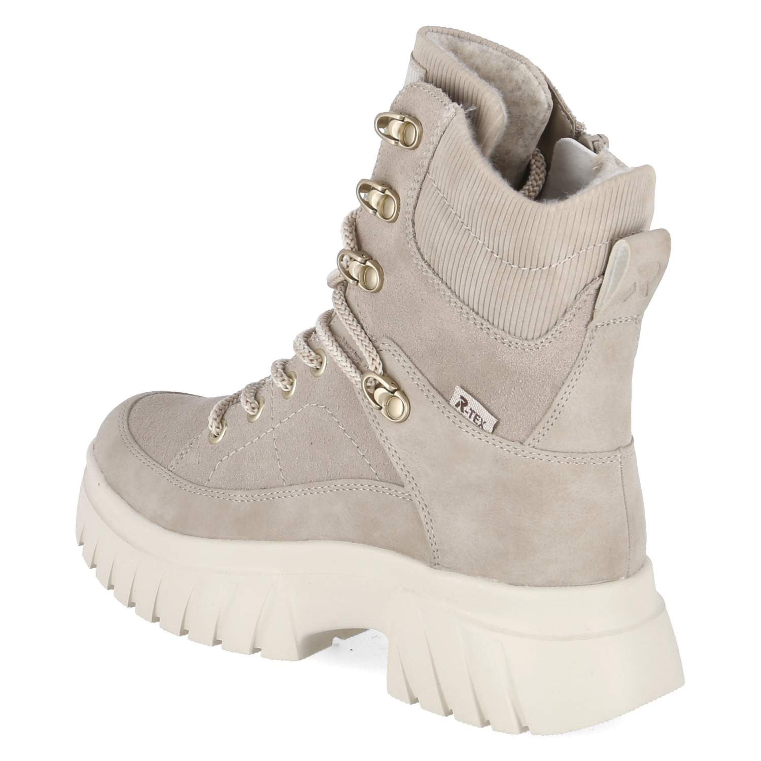 Rieker Rieker W1871-62 Damen Leder und Synthetik beige Schnürstiefel