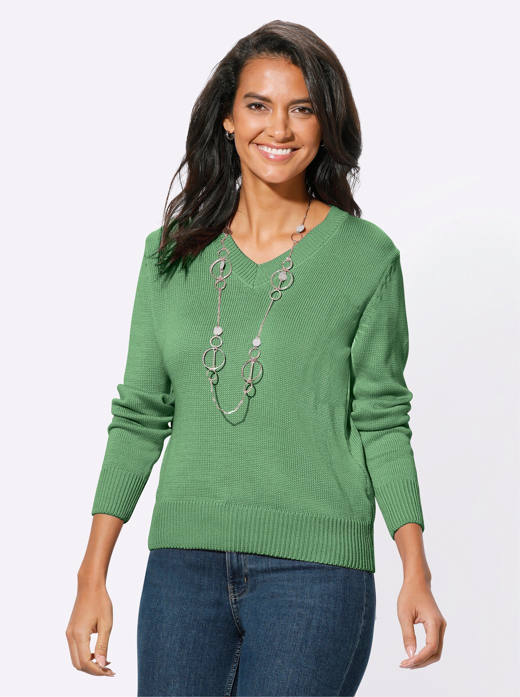 Witt Strickpullover V-Ausschnitt-Pullover günstig online kaufen