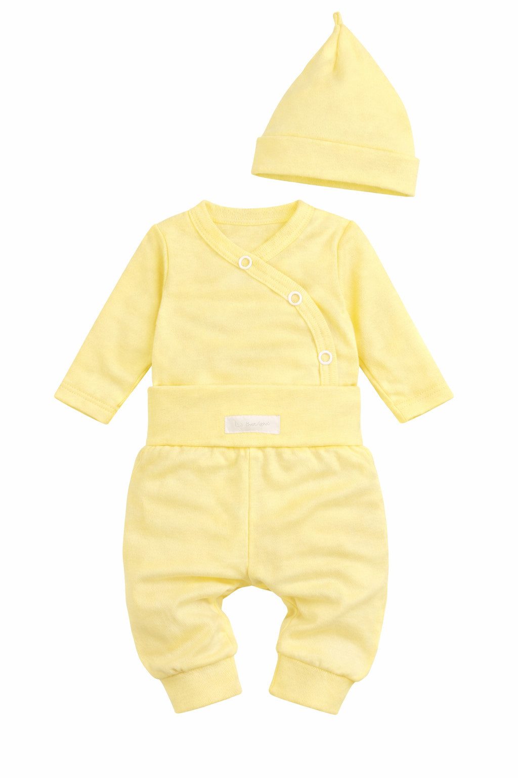 La Bortini Erstausstattungspaket Baby Anzug Body Hose Mütze Set Wickelbody Schlupfhose neutral (Erstlingsset, 3-teilig für Jungen und Mädchen) aus Baumwolle, 44 50 56 62 68 74 80 86, unisex