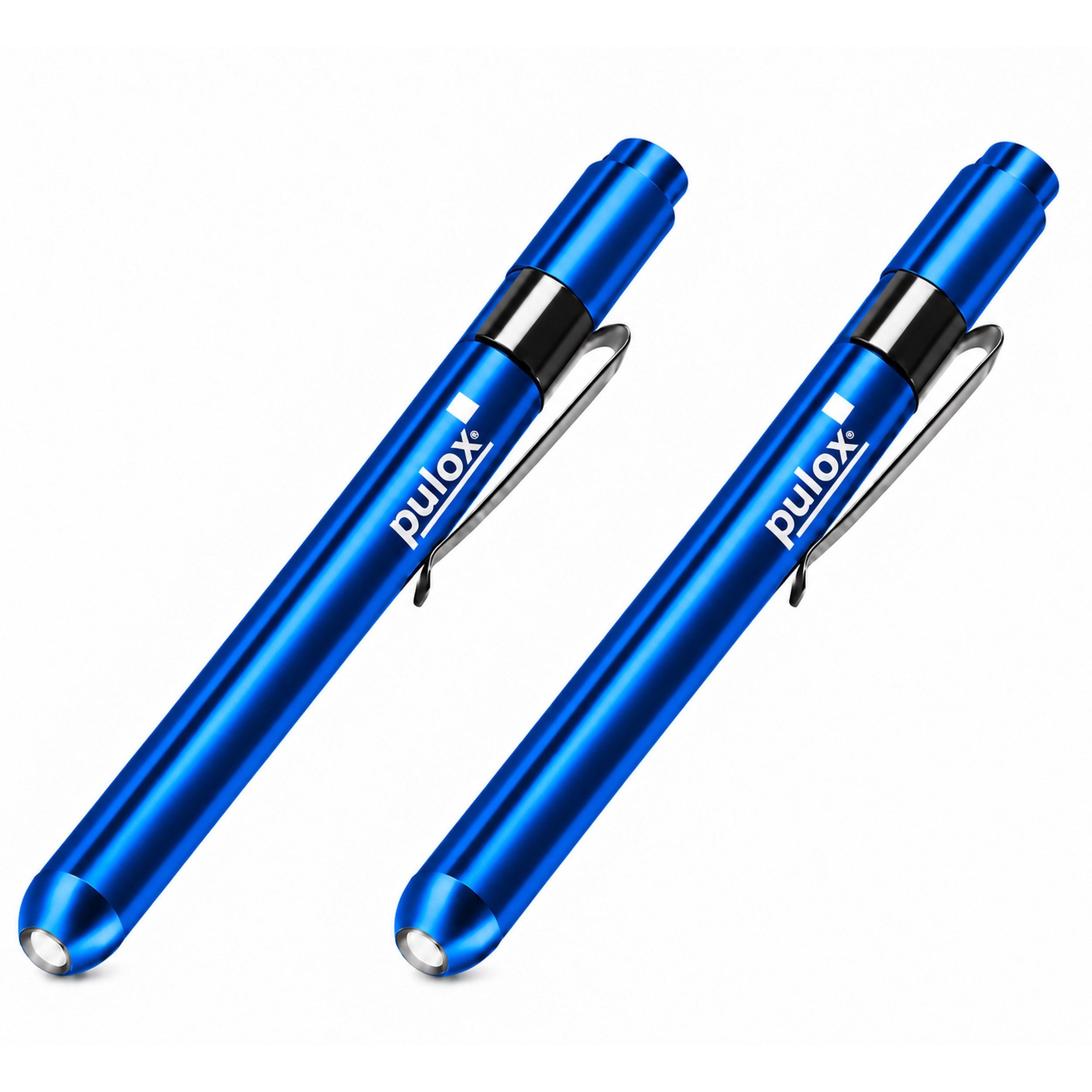 pulox Handleuchte Diagnostikleuchte aus Aluminium 2er-Set - LED-Penlight mit Mess-Skala