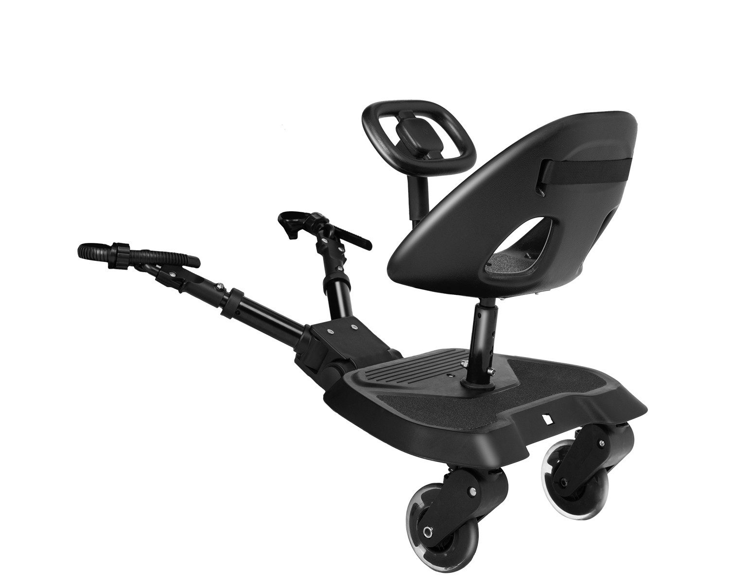 Kikkaboo Kinderwagenaufsatz Kinderwagen Trittbrett Ally, mit Sitz universal, 2-Punkt-Gurt, Lenkrad