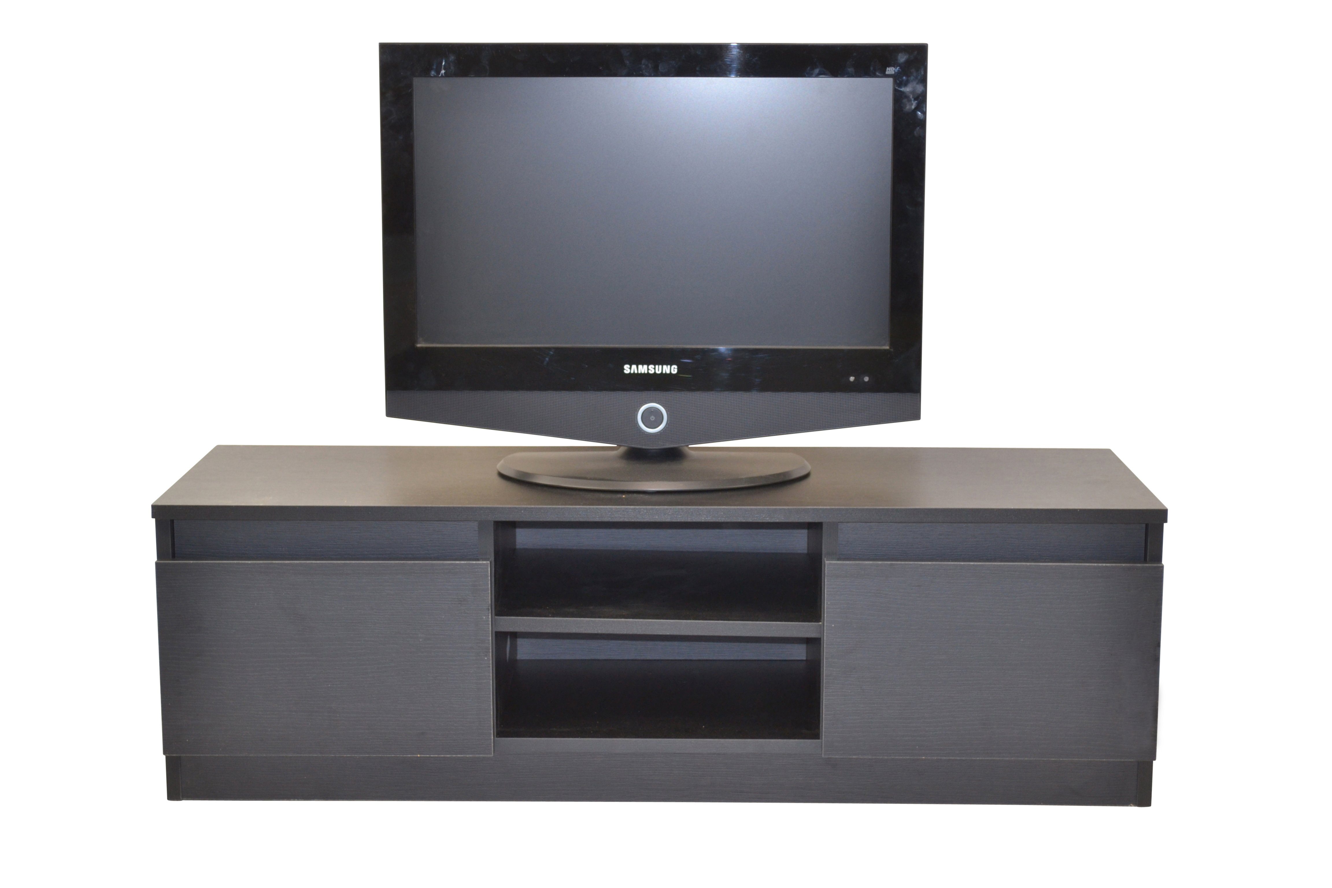 cm, Mit Breite 120 schwarz moebel-direkt-online (Breite Klapptüren), TV-Rack cm Heike 120