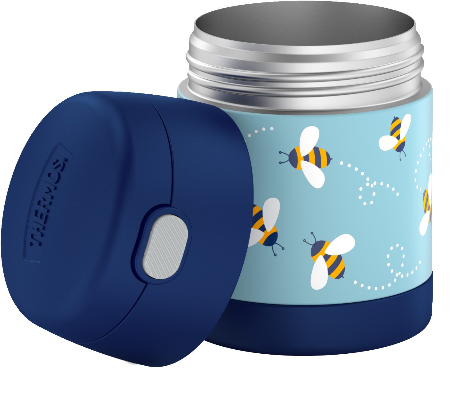 THERMOS Thermobehälter FUNTAINER FOOD JAR, Thermobehälter für Essen, spülmaschinenfest, Edelstahl, Kunststoff, Silikon, (1-tlg), 0,3l, 5h heiß & 7h kalt, dicht & auslaufsicher, mit klappbarem Löffel