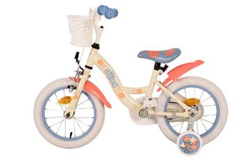 Volare Kinderfahrrad Kinderfahrrad Disney Stitch für Mädchen 14 Zoll Kinderrad Cremefarbend