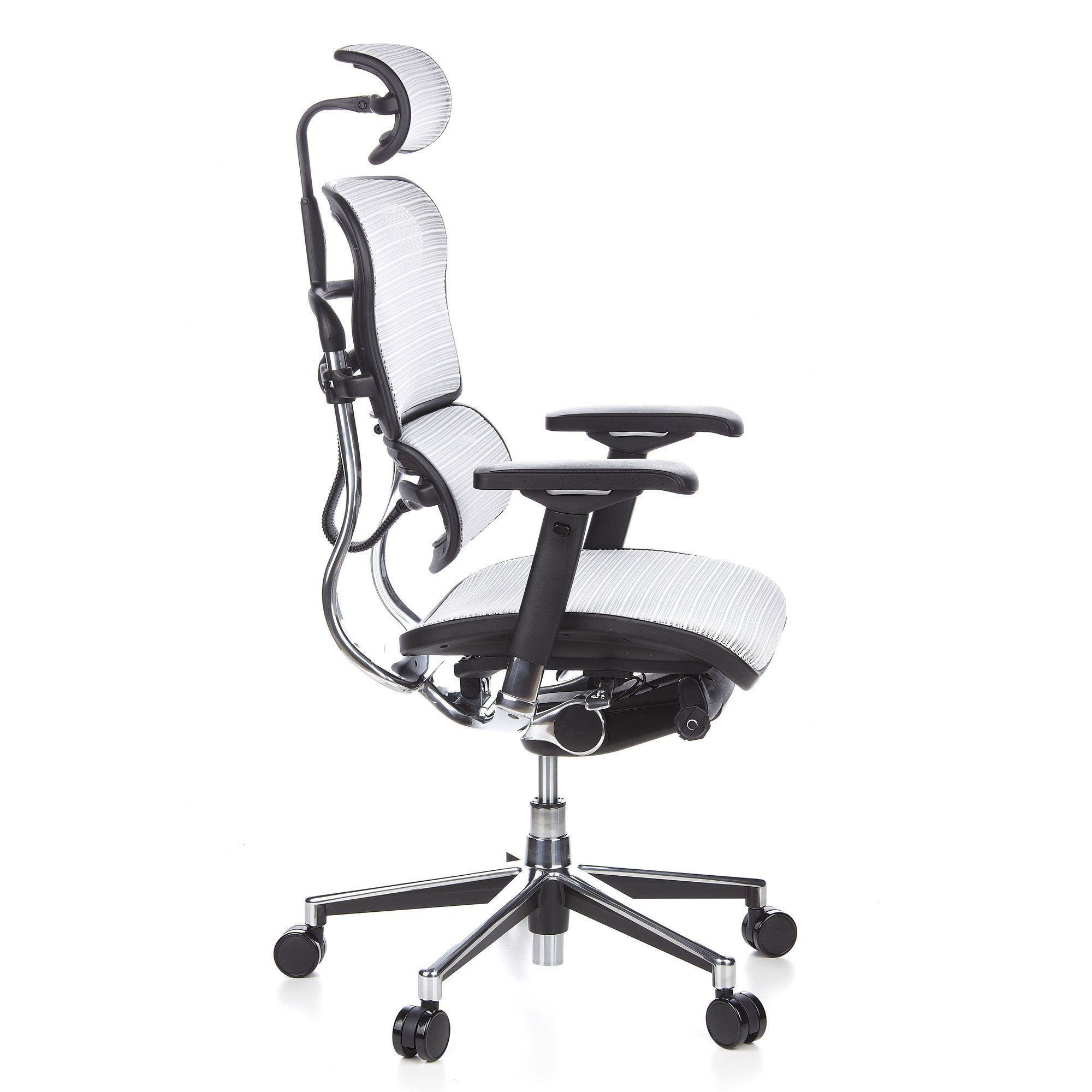 Weiß ERGOHUMAN Netzstoff Chefsessel Drehstuhl ergonomisch Bürostuhl hjh Luxus (1 OFFICE St),
