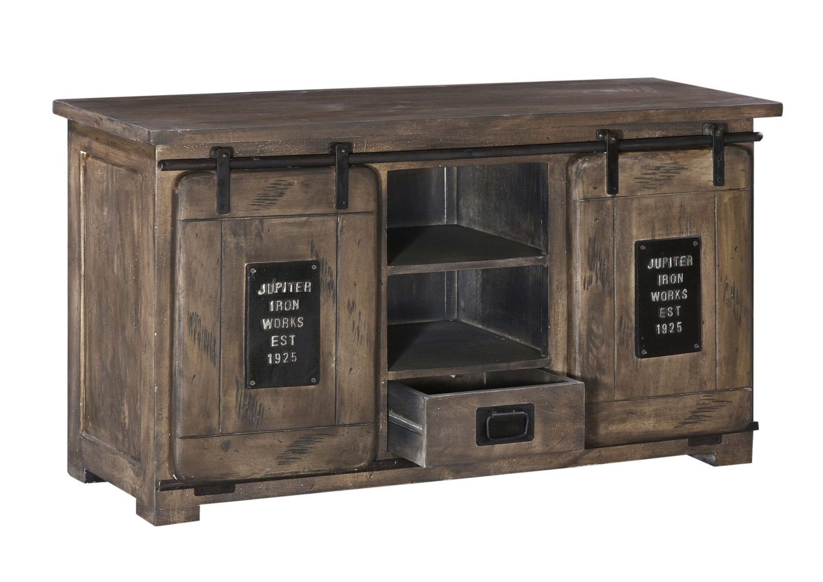 Massivmoebel24 Sideboard (Mango 128x45x70 grau lackiert günstig online kaufen