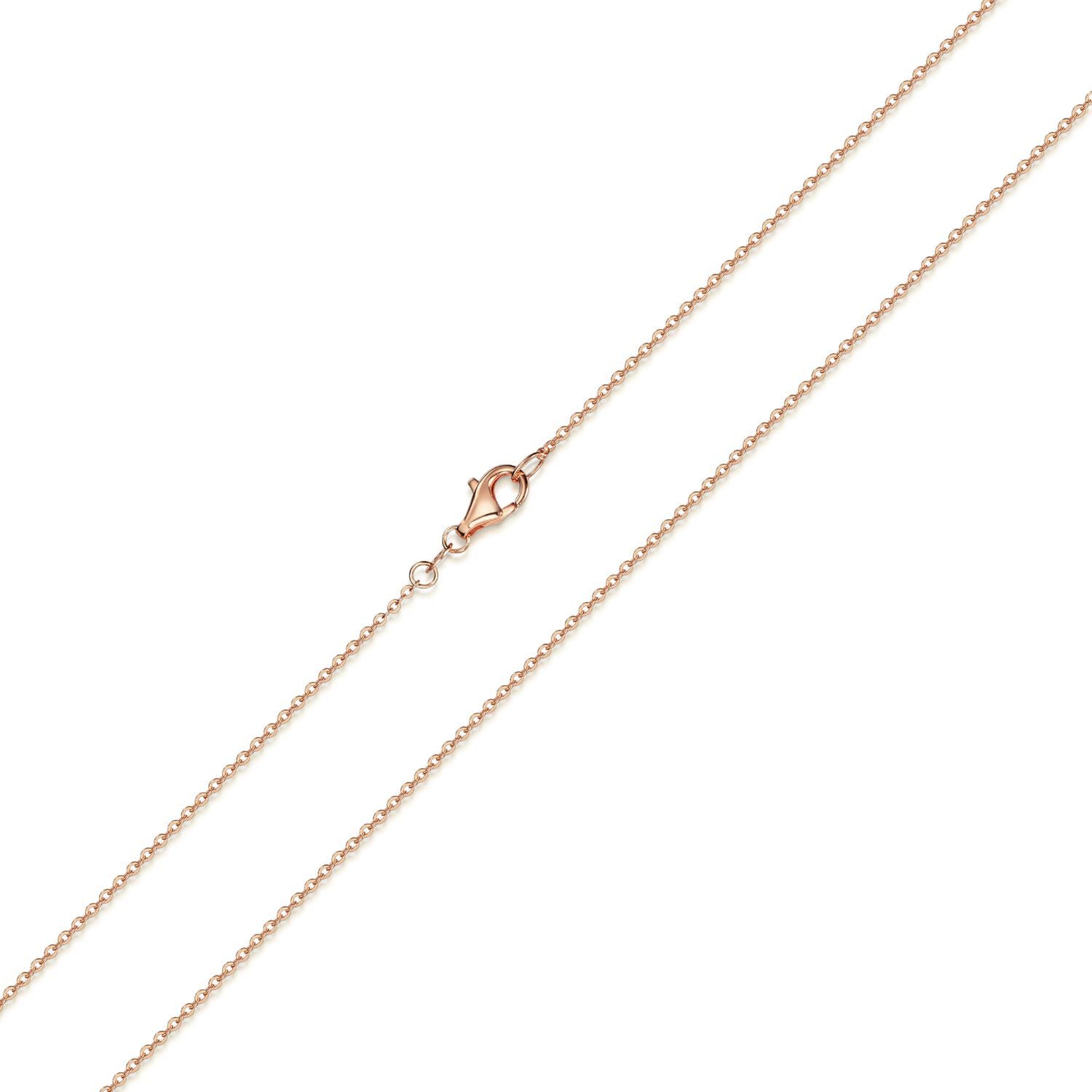 Materia Gliederkette Damen Rosegold Ankerkette Fein 1,2mm K53, Sterlingsilber, rosevergoldet