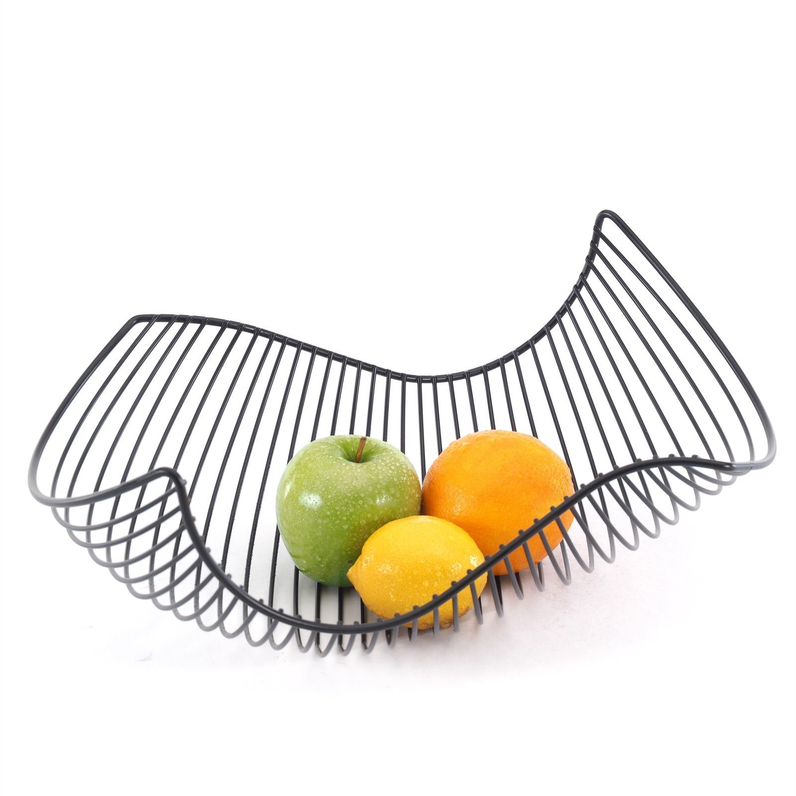 DESIGN DELIGHTS Obstschale GESCHWUNGENER FRÜCHTEKORB "SALOMON", schwarz, Metall, Brotkorb, Metall