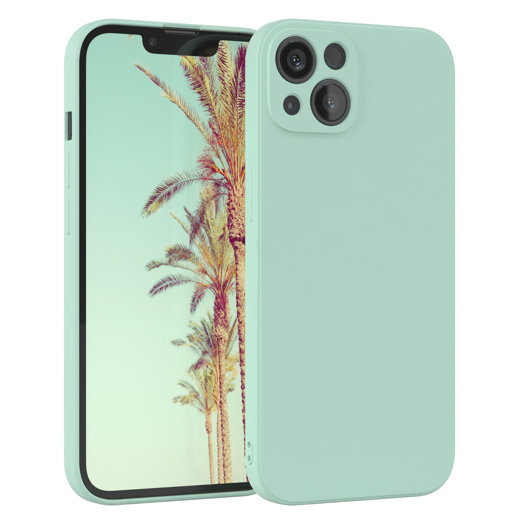 EAZY CASE Handyhülle für Apple iPhone 13 Hülle Silikon 6,1 Zoll, Hülle Silikon kratzfest Smart Slimcover Bumper Case Etui Mint Grün