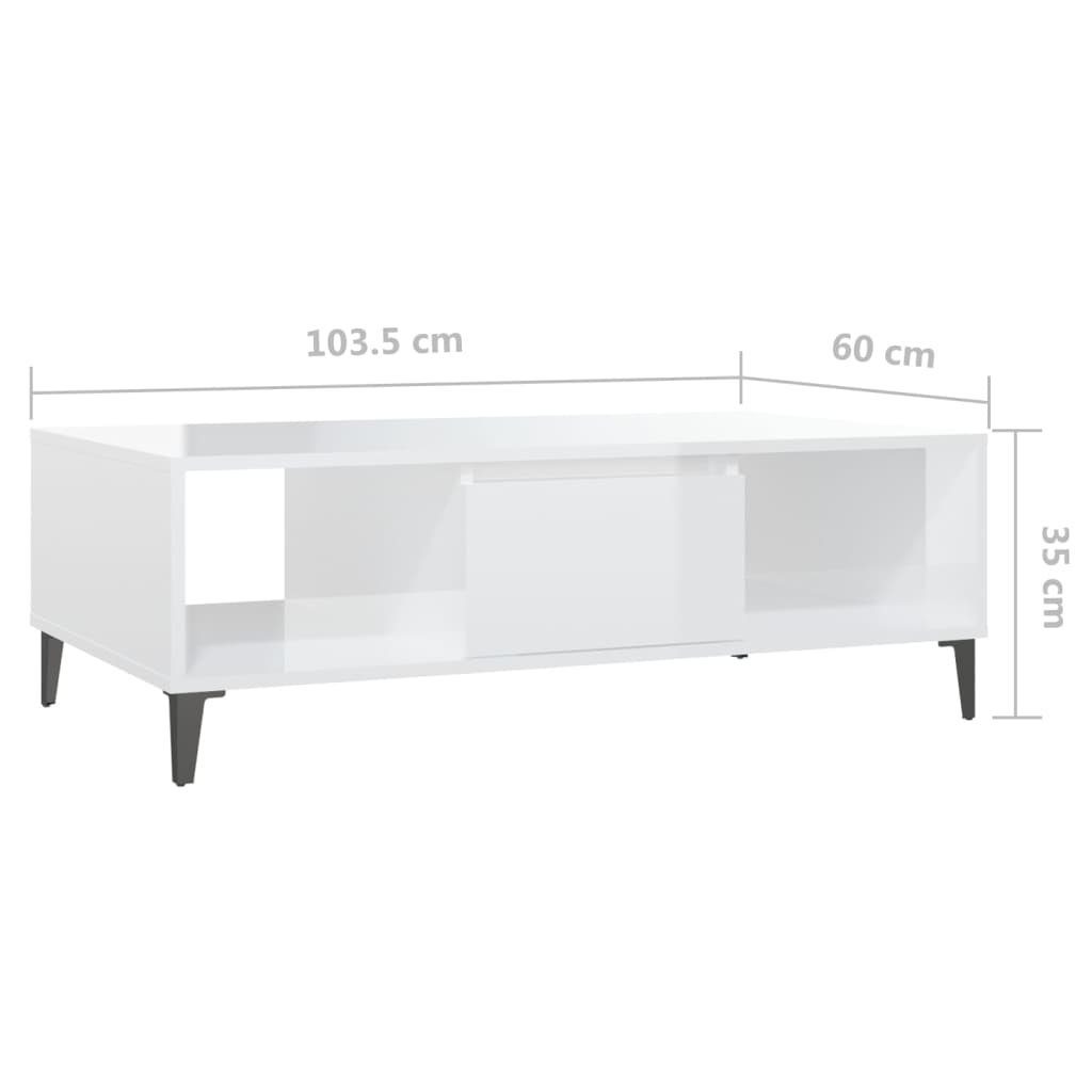 (1-St) cm Hochglanz-Weiß Holzwerkstoff Hochglanz-Weiß | Hochglanz-Weiß 103,5x60x35 Couchtisch Couchtisch vidaXL