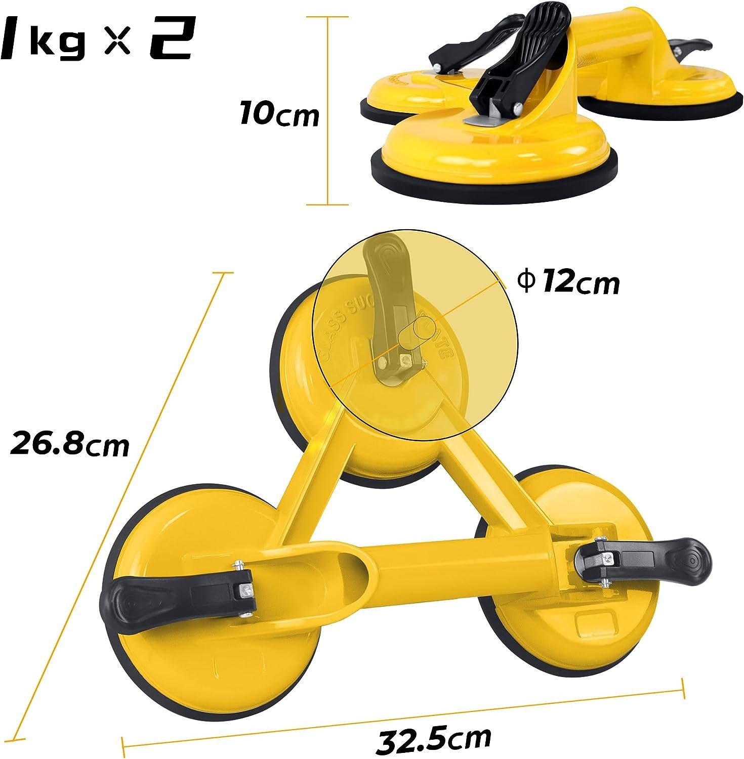 AUFUN Doppelsaugheber Saugheber Glassauger, 2-tlg.], Max Belastung ca. 120kg