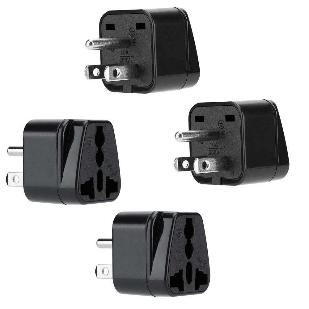 Intirilife Stromadapter, 4x Steckdosen Adapter in SCHWARZ