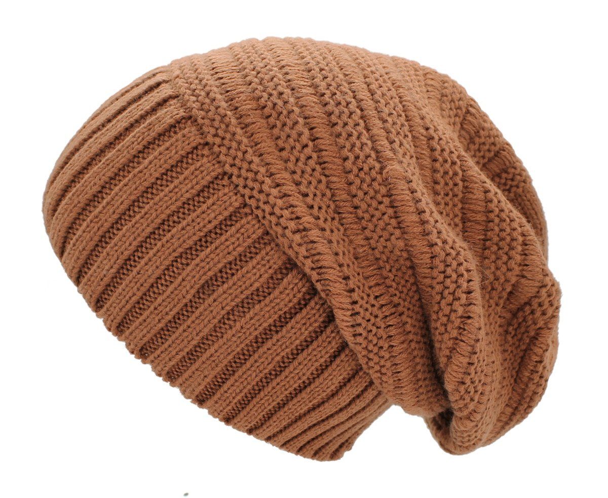 WM002-Kupfer Beanie Wintermütze in Herren Unisex dy_mode Strickmütze Strickbeanie Long Unifarben Strickmütze Damen