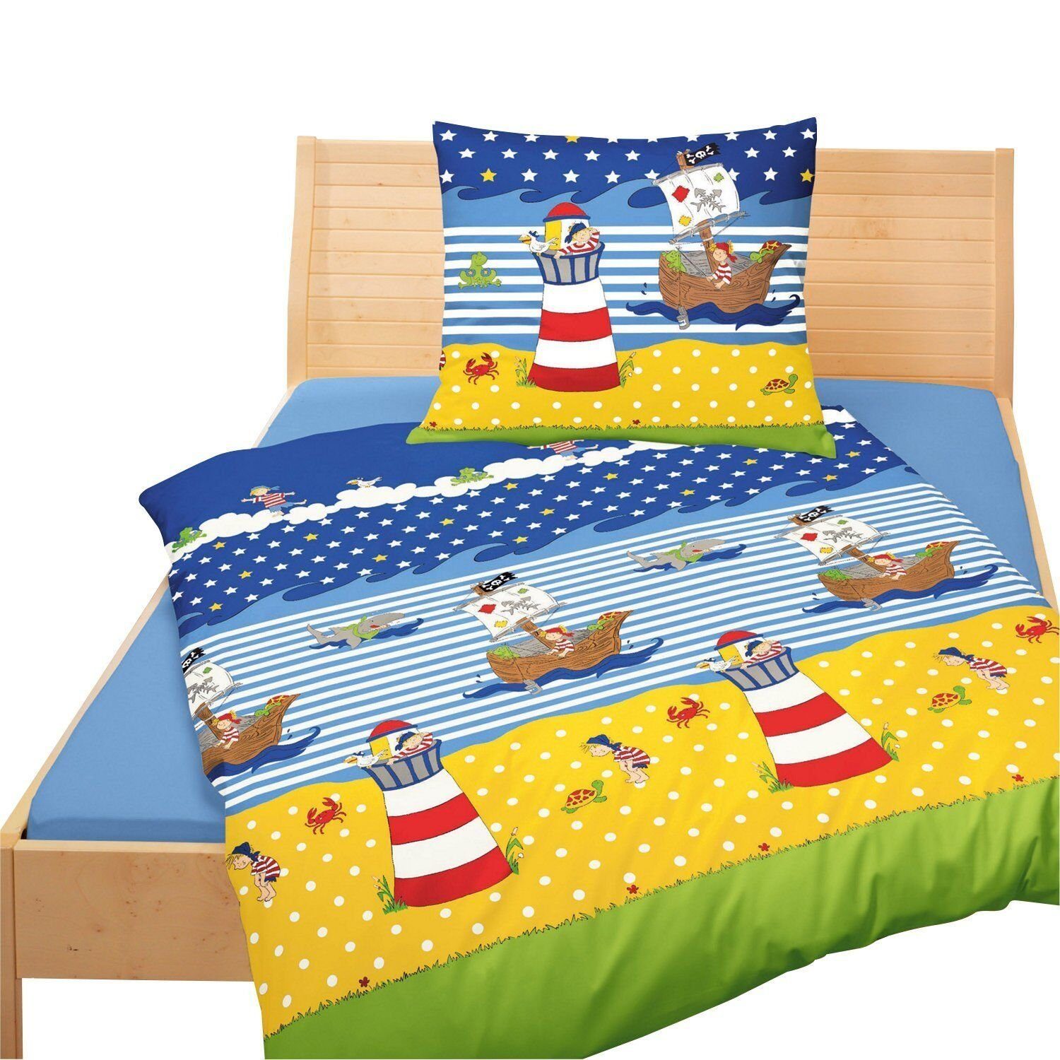 BIERBAUM Kinderbettwäsche Sonne Strand & Meer 135 x 200 cm
