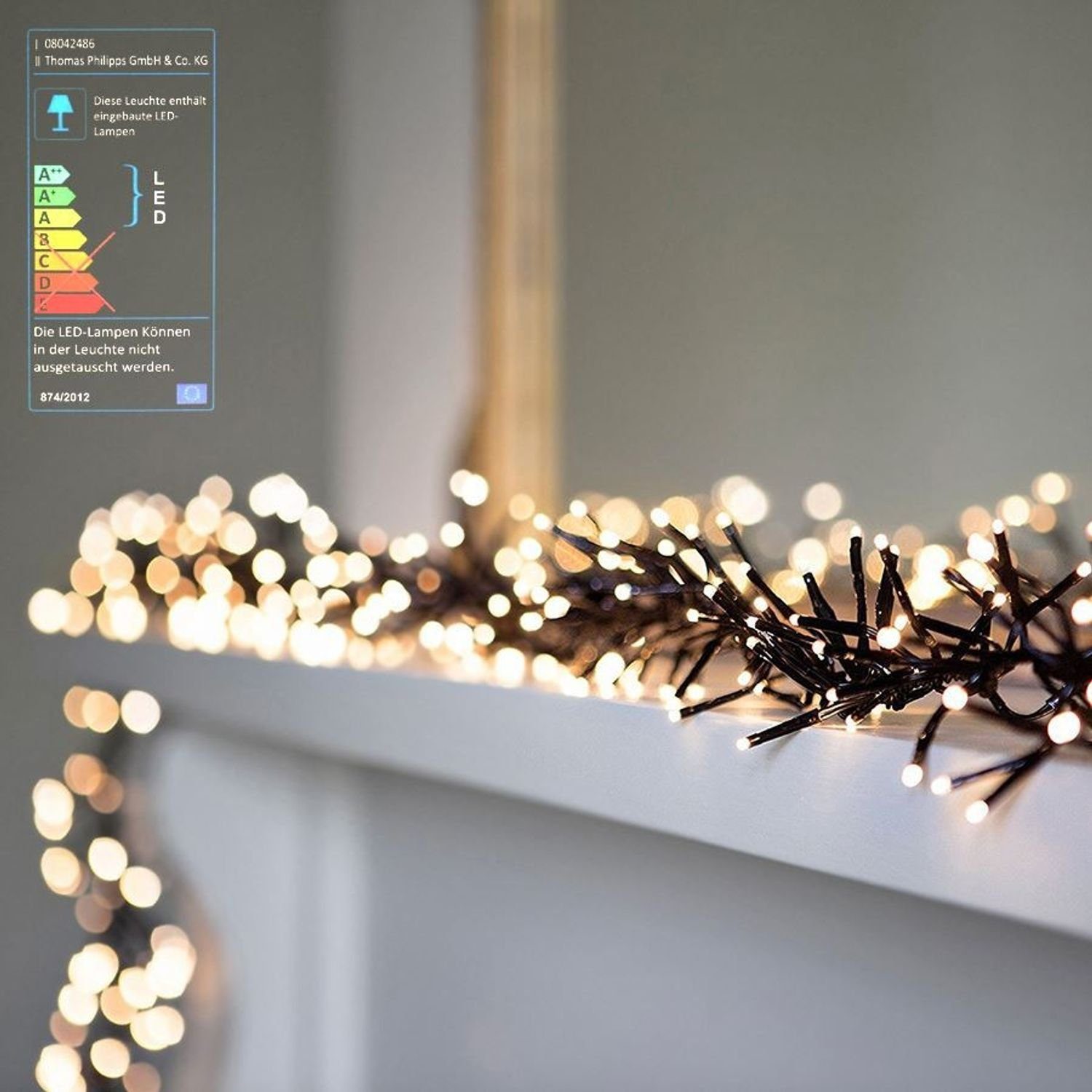 BURI Lichterkette LED-Cluster-Lichterkette 768 LEDs Weihnachtsbeleuchtung D günstig online kaufen