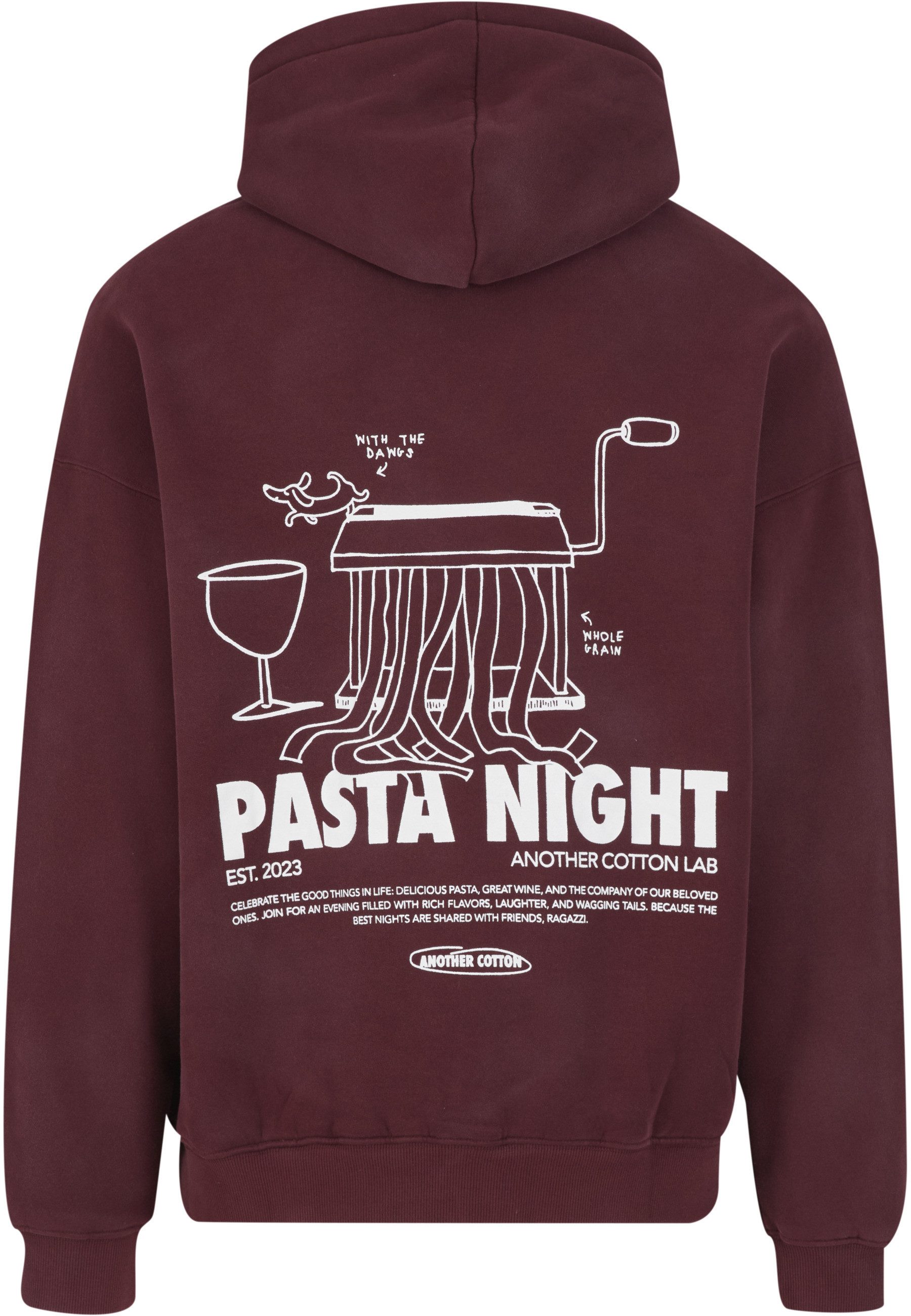 Another Cotton Lab Kapuzensweatshirt Another Cotton Lab Pasta Night Washed Hoodie (1-tlg)
