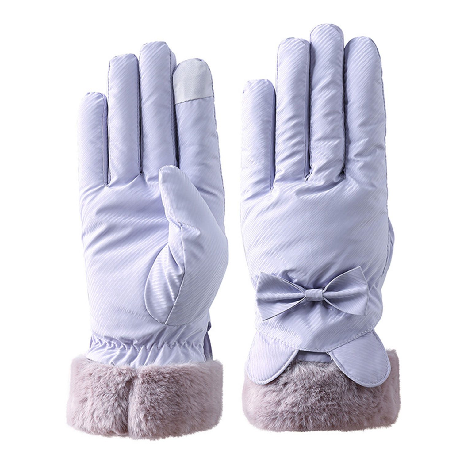 Refttenw Fahrradhandschuhe Damen Winter Warm Plüsch Gefüttert Перчатки, Touchscreen Перчатки