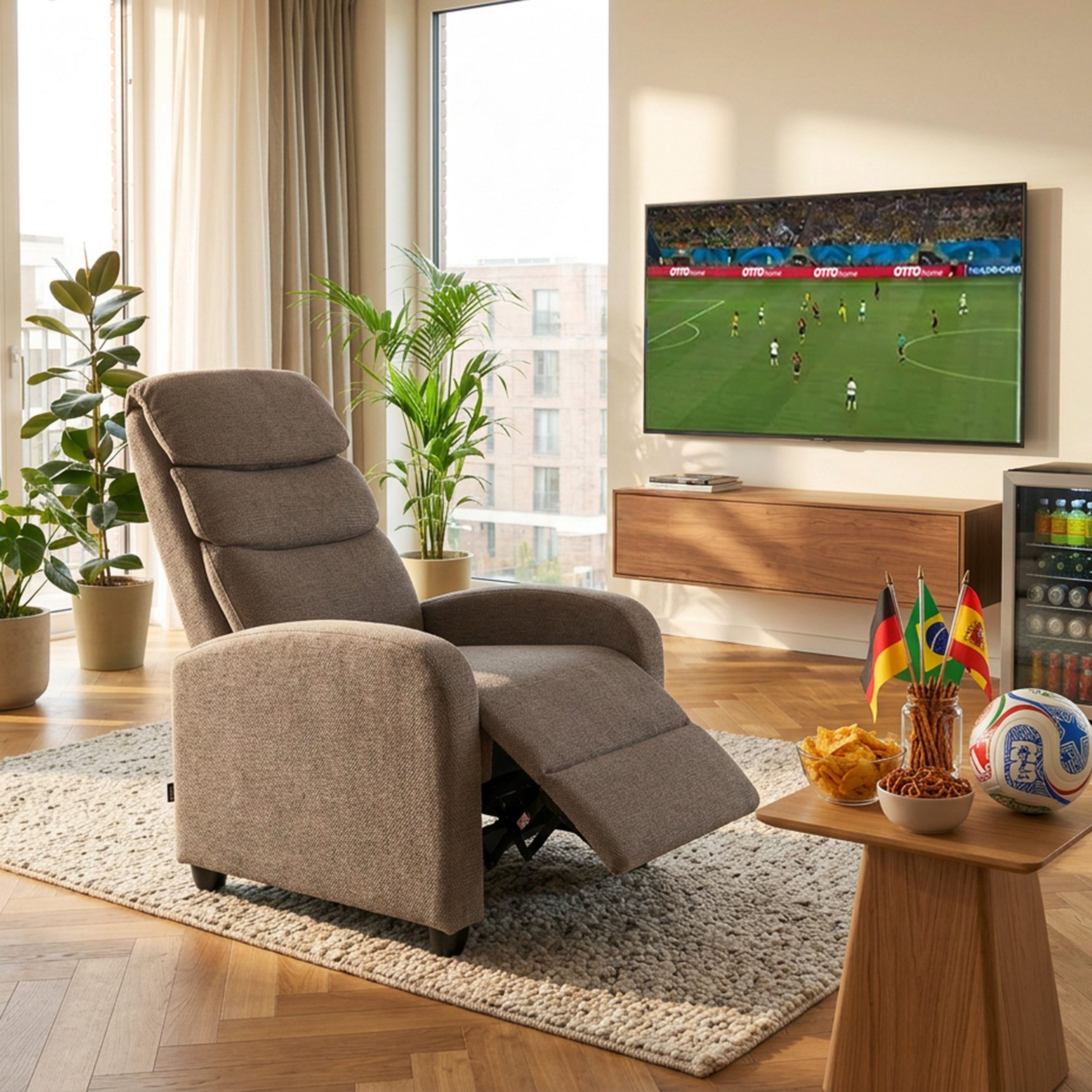 Home affaire Relaxsessel BERVILLE, TV-Sessel, Ruhesessel mit Schlaffunktion, Webstoff, Liegesessel mit manueller Relaxfunktion