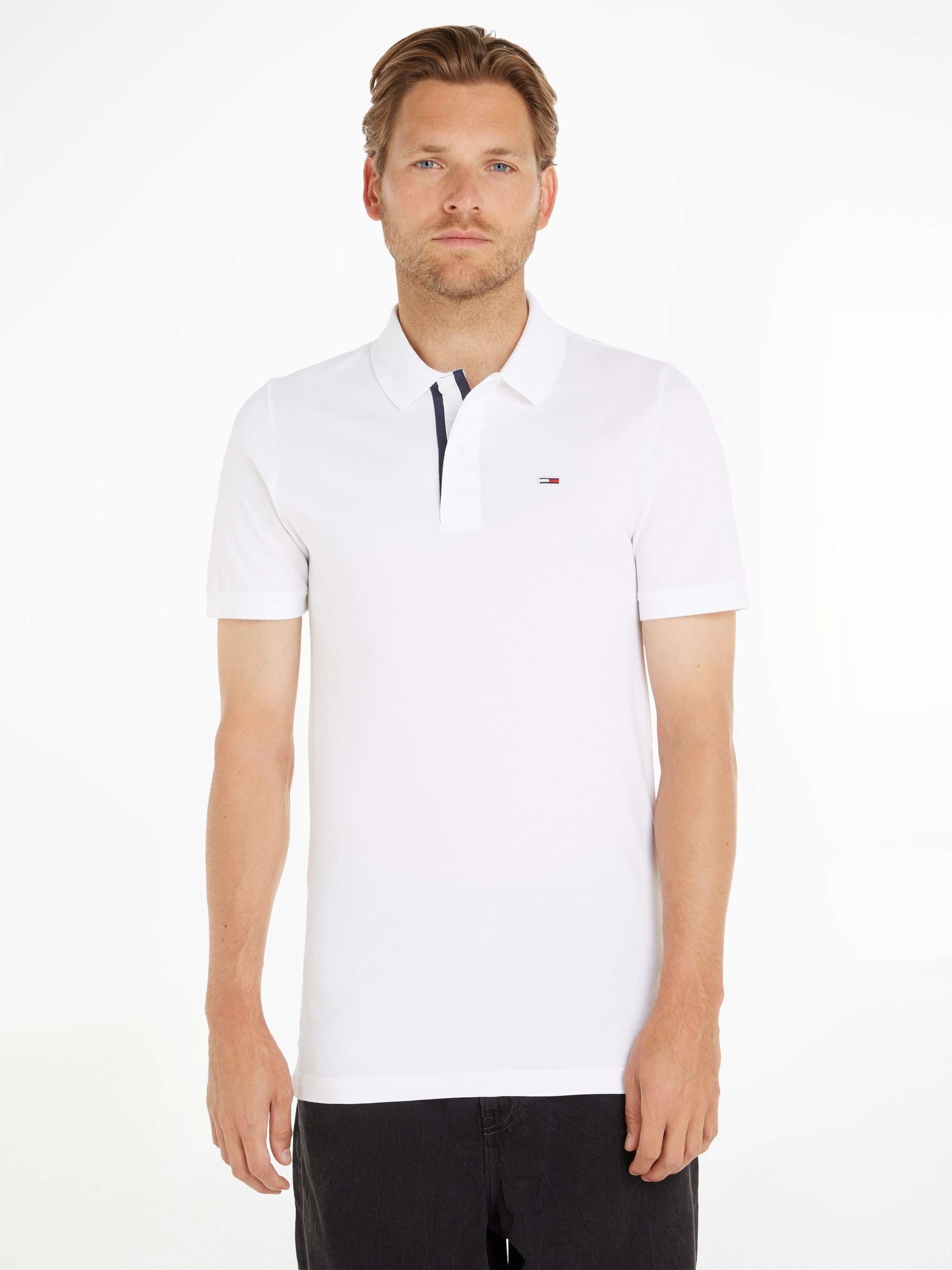 Tommy Jeans Poloshirt TJM SLIM PLACKET POLO White