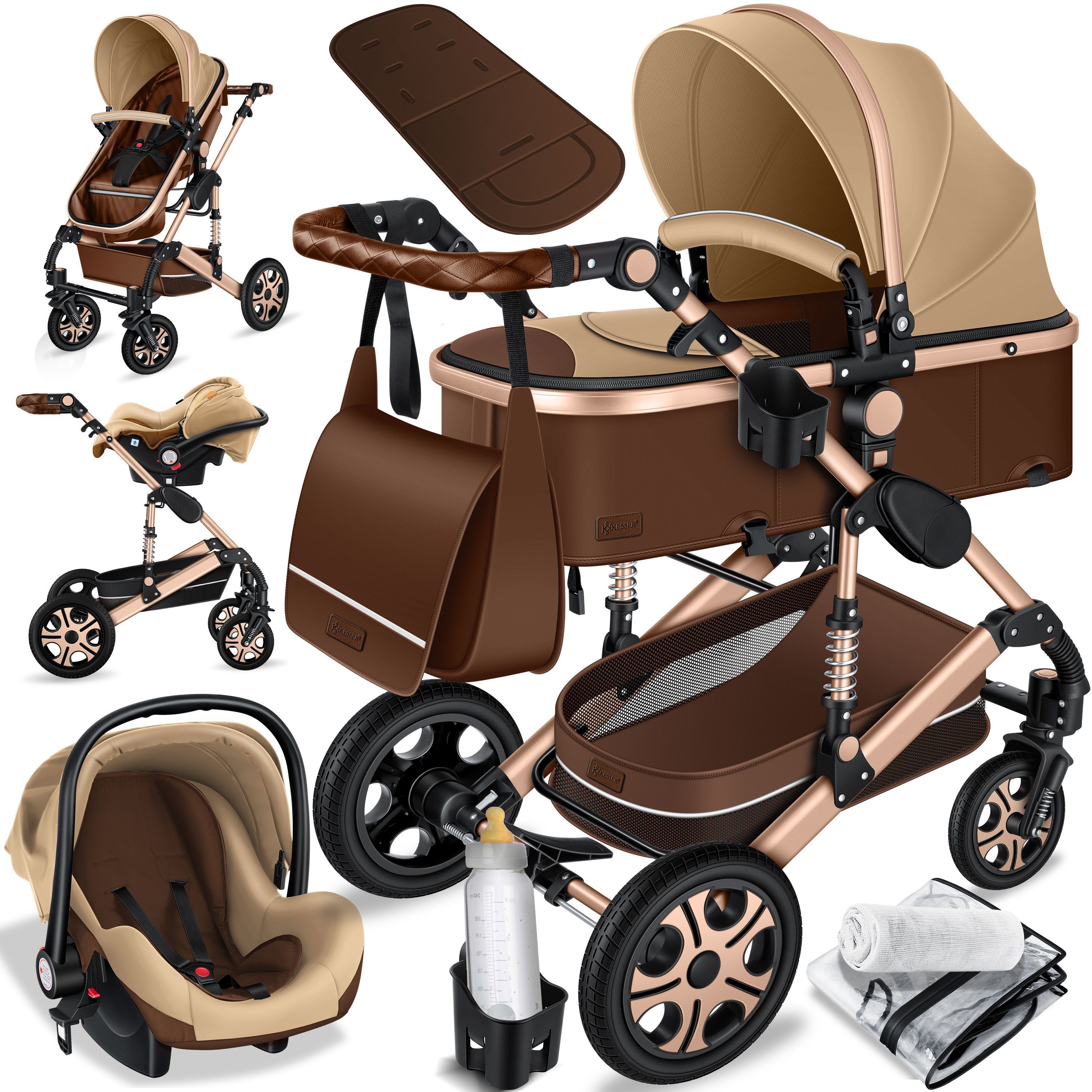 KESSER Kombi-Kinderwagen, Loops Kinderwagen Kombikinderwagen Komplettset