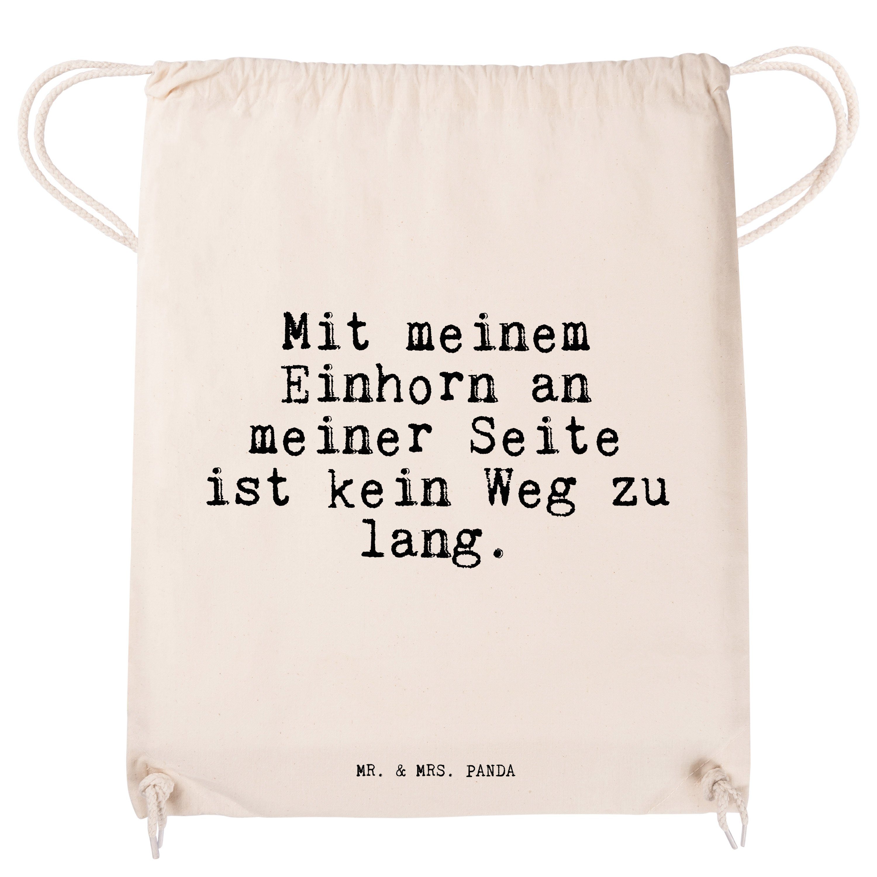 Panda Mr. Einhorn Spruch meinem Sporttasche Mrs. (1-tlg) Freundin, & Mit - Geschenk, - an... S Transparent