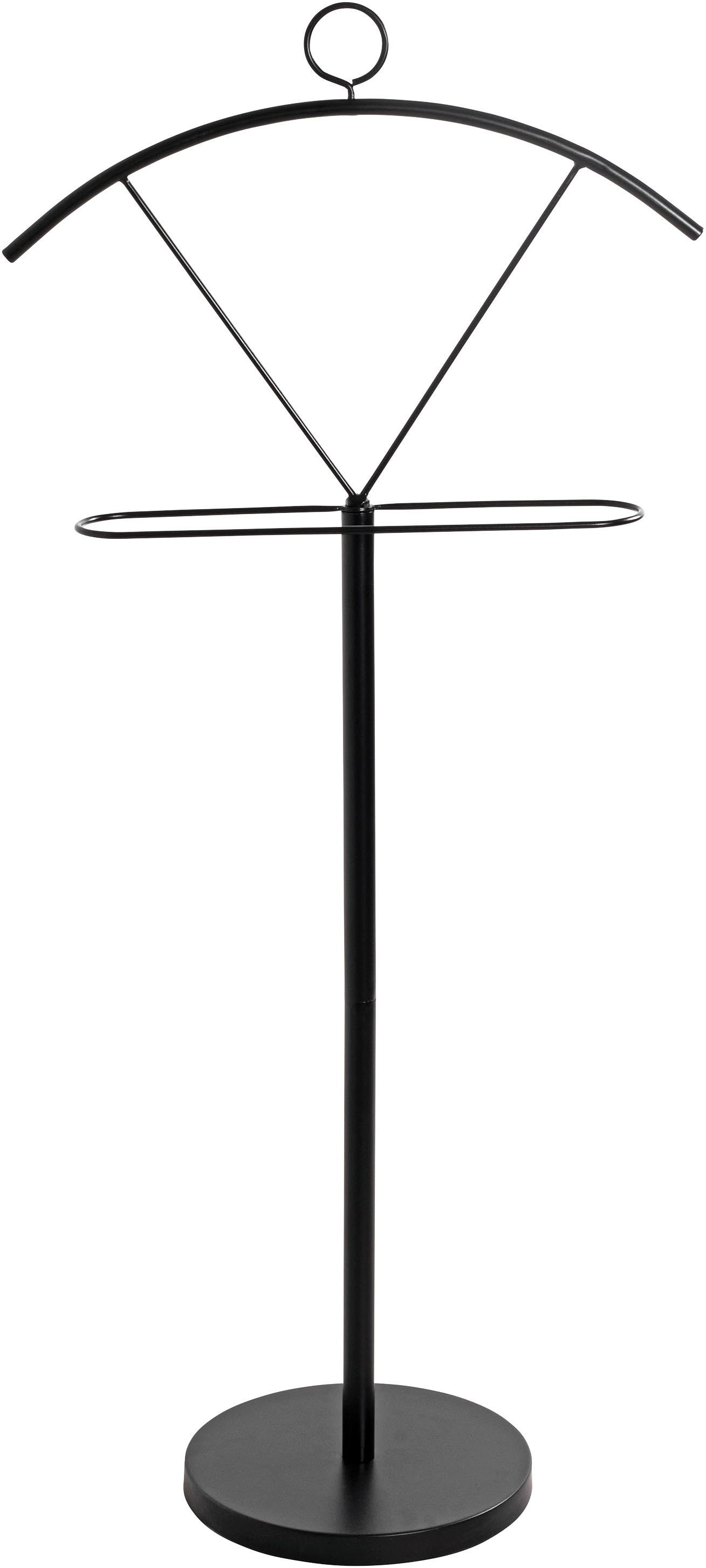HAKU Herrendiener Anzugständer, Dressboy, Kleiderboy, Kleiderbutler, Stiller Diener, (1 St), freiform - aus Metall schwarz -B/T/H 51/28/117 cm