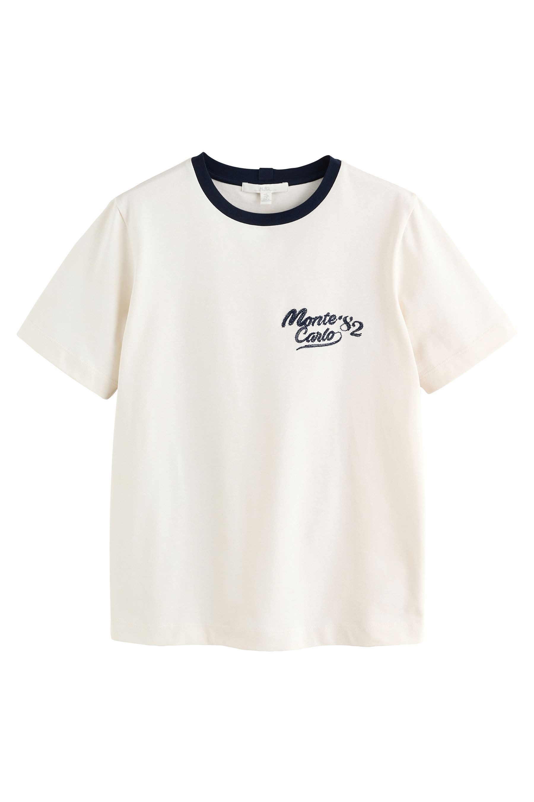 Next T-Shirt Schweres T-Shirt mit Provence-Grafik günstig online kaufen