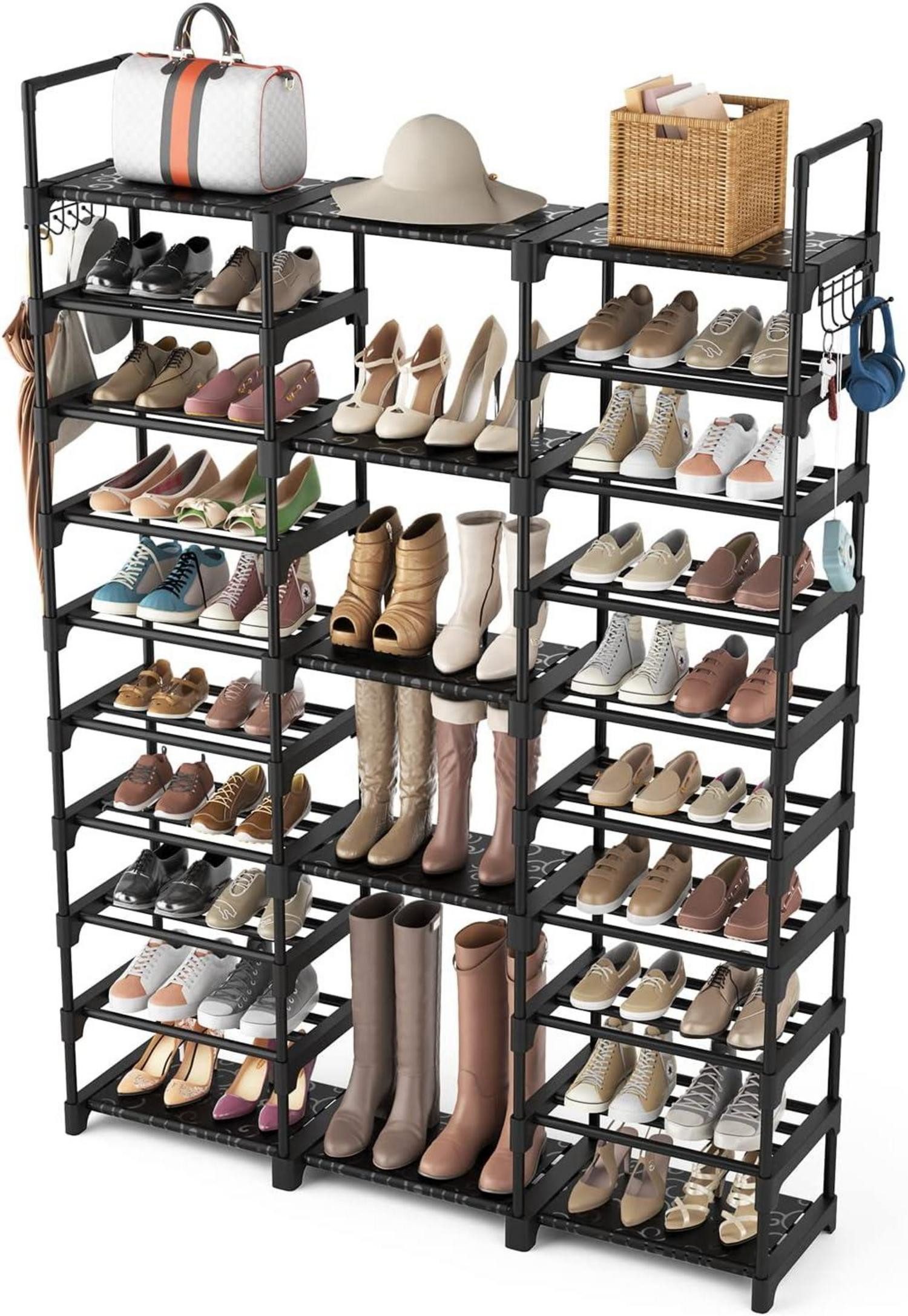 Schuhformer Schuhregal Metall 10 Ebenen DIY Schuhaufbewahrung Platzsparend