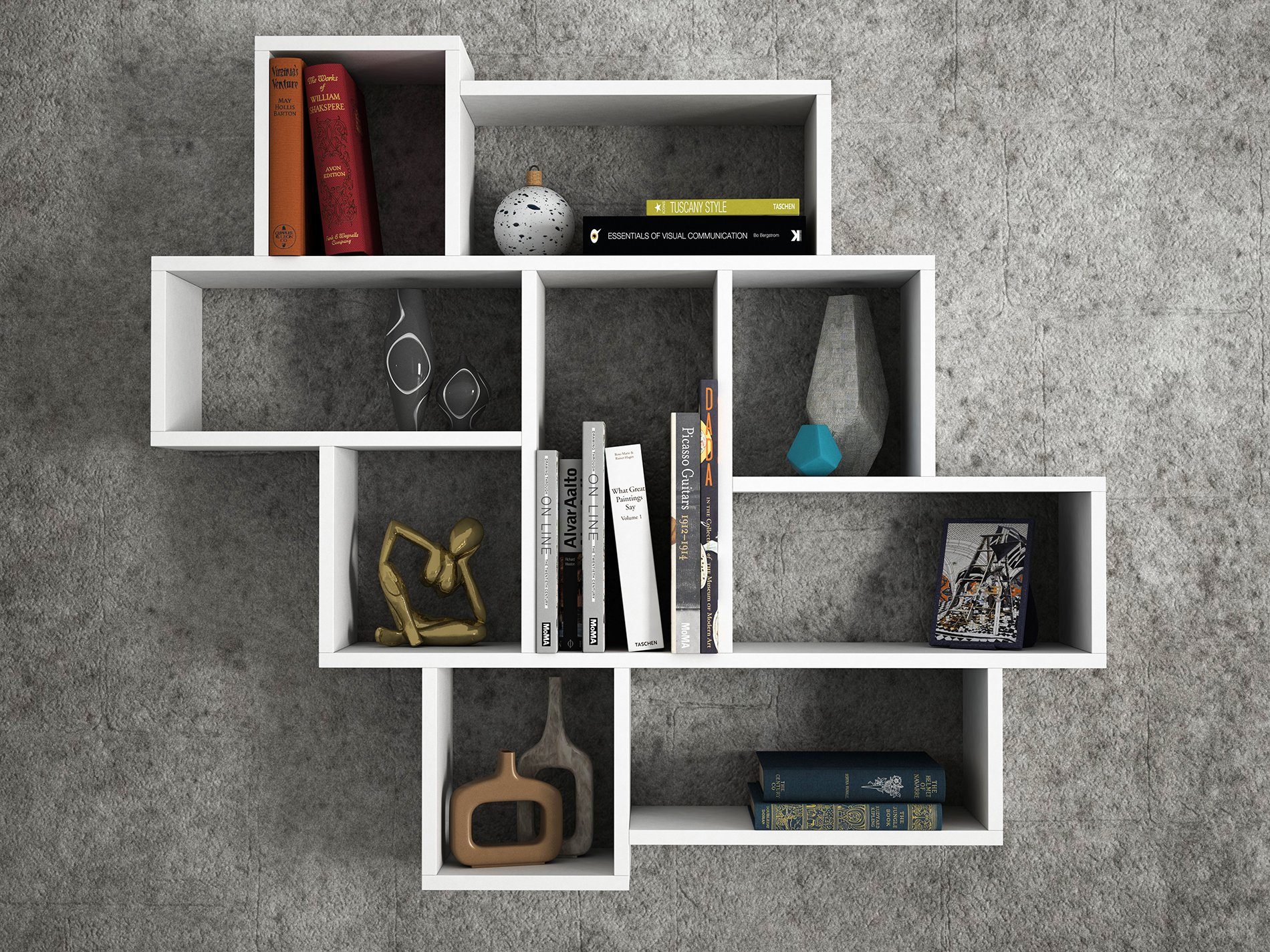 moebel17 Wandregal Wandregal Parola Weiß, Platzsparendes großzügiges Wandregal