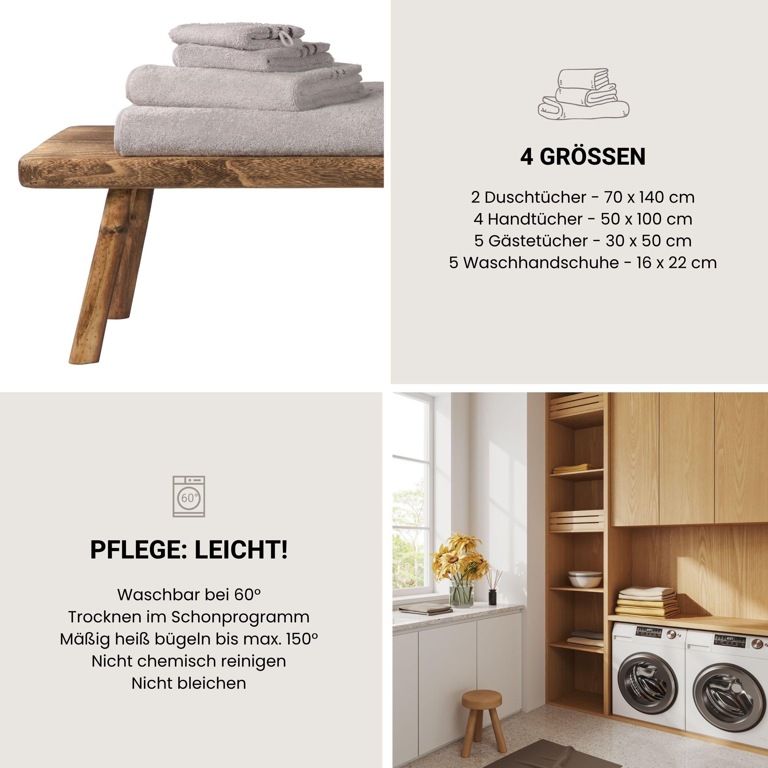 Schiesser Duschtücher Skyline Color aus 100 % Baumwolle mit eleganter Streifenbordüre, Frottier (Set, 2-St), OEKO-TEX® MADE IN GREEN – Bild 5 von 5