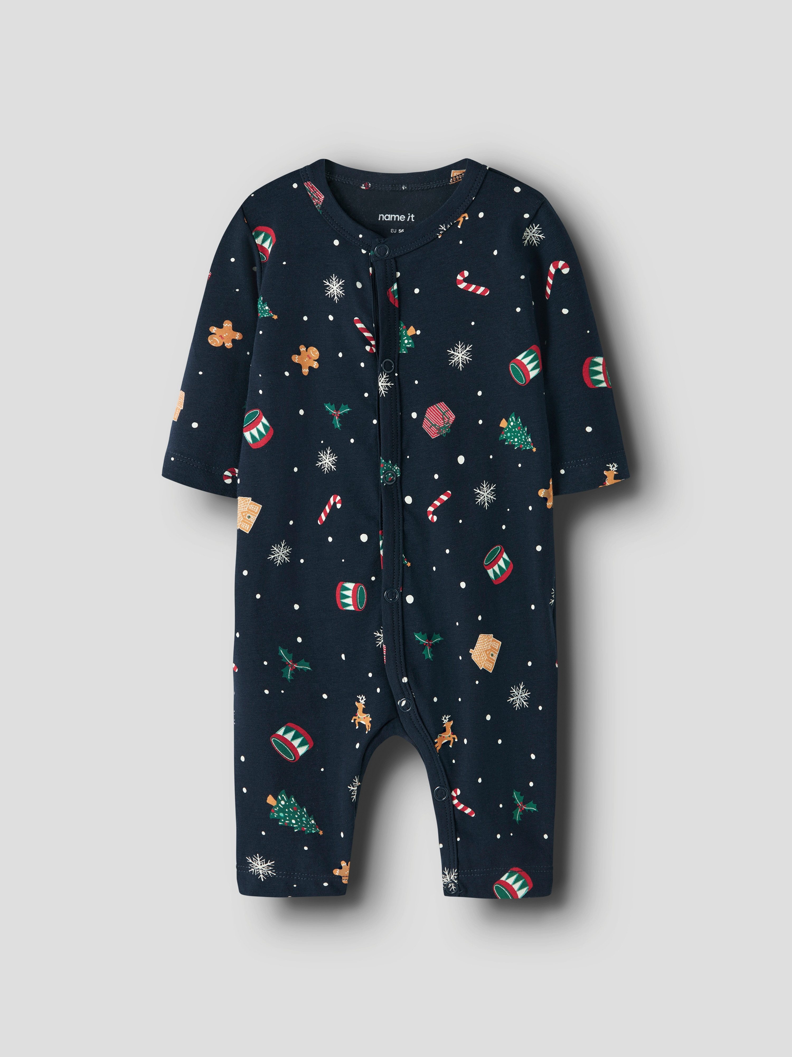 Name It Strampler NBNVISMAS LS NIGHTSUIT mit Weihnachtsmotiv
