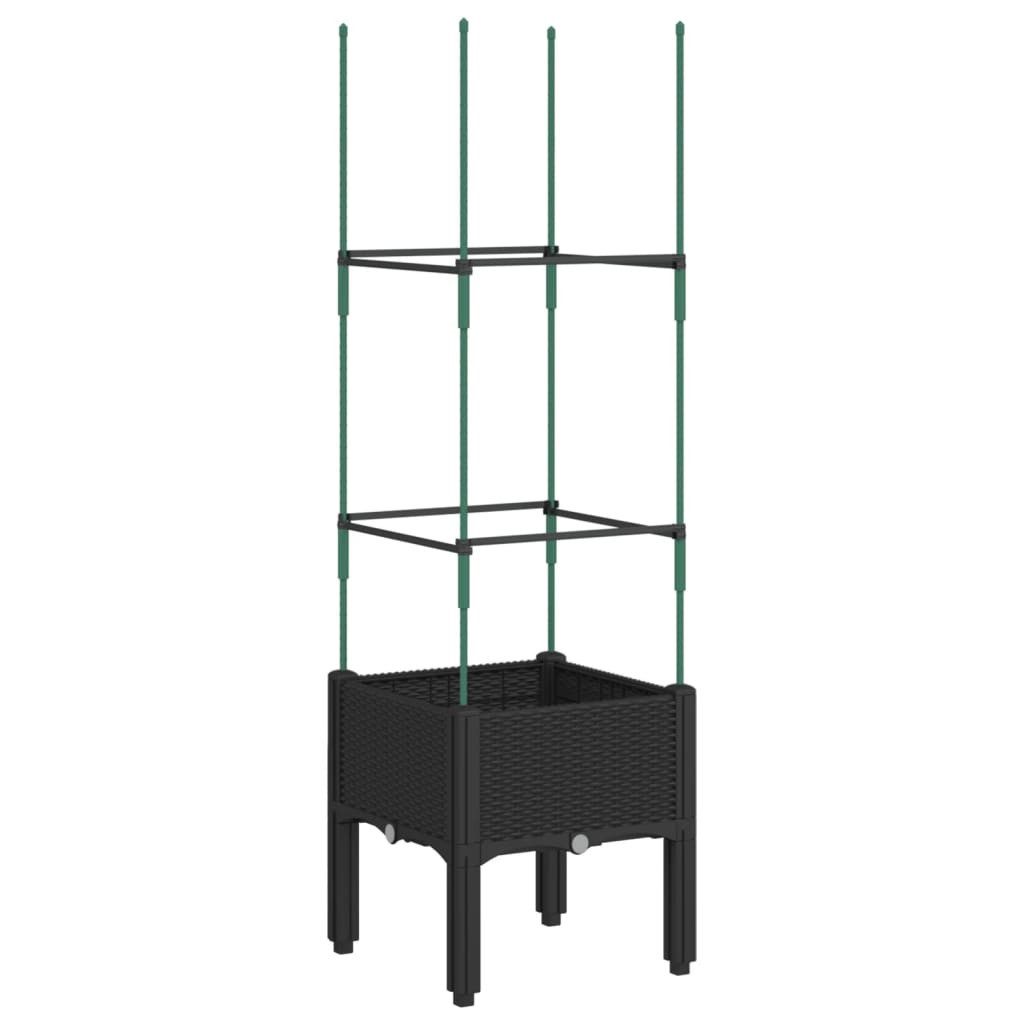 vidaXL Blumentopf Pflanzkübel mit Rankgitter Schwarz günstig online kaufen