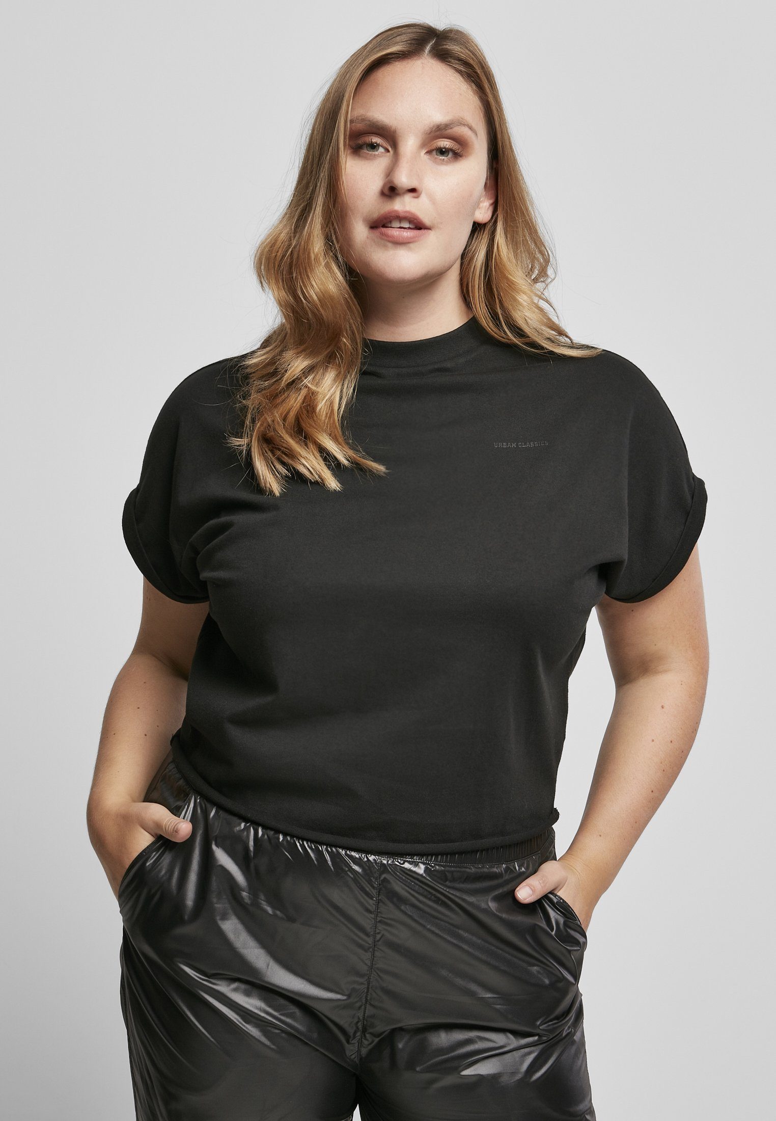 URBAN CLASSICS Kurzarmshirt Frauen Ladies Short Oversized Cut On Sleeve Tee (1-tlg) | T-Shirts
