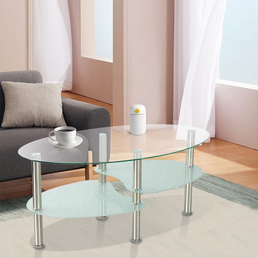 JEOBEST Couchtisch Couchtischen Beistelltisch für Wohnzimmer, Glastisch, Tr günstig online kaufen