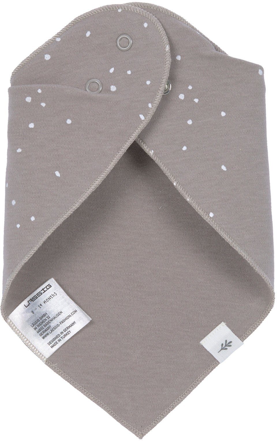 LÄSSIG Interlock Bandana Triangle Scarf, milky/taupe, (2-pack), for babies; contains organic cotton