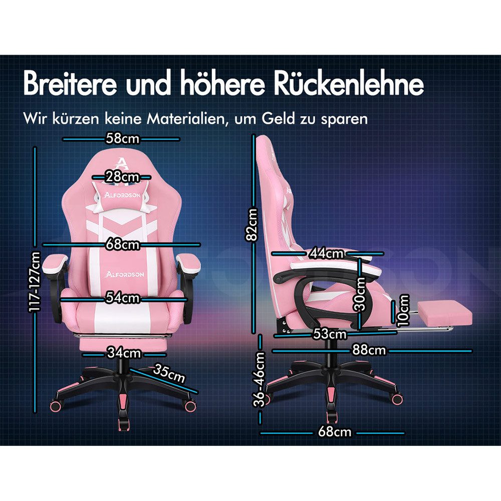 ALFORDSON Gaming-Stuhl 12 RGB LED-Farben Fernbedienung, günstig online kaufen