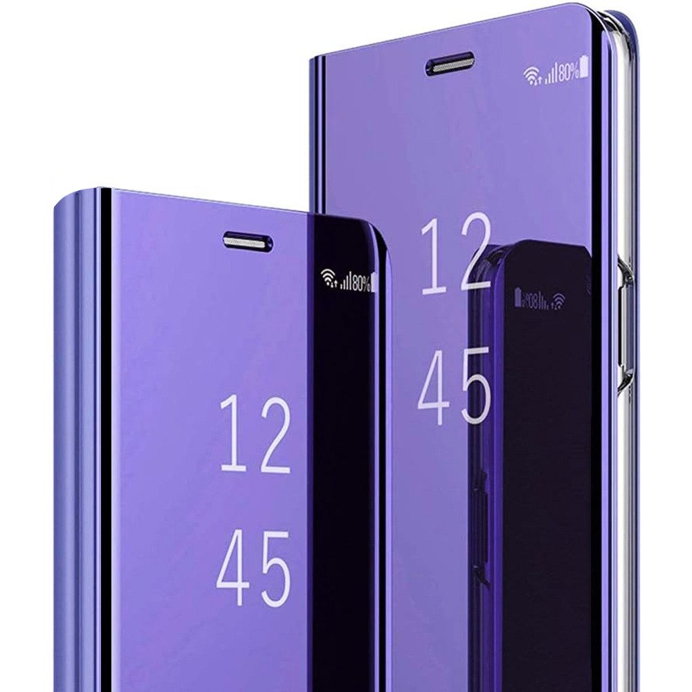 FITSU Handyhülle Spiegel Hülle für Samsung Galaxy A71 Handytasche, Schlanke Klapphülle, elegantes Flipcase, Handyhülle mit Standfunktion