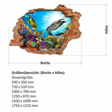 nikima Wandtattoo 035 Unterwasserwelt - Loch in der Wand (PVC-Folie), in 6 vers. Größen