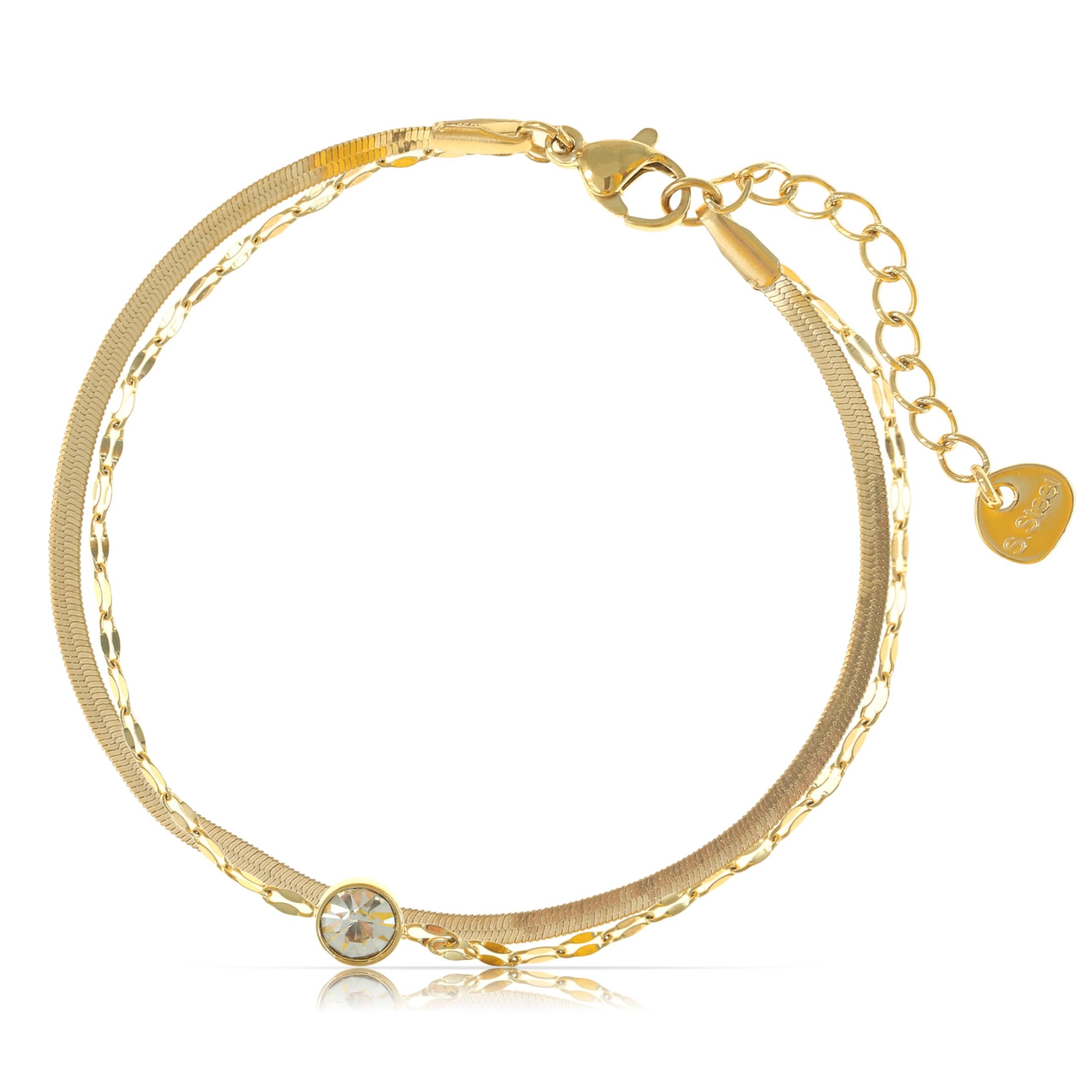 Made by Nami Edelstahlarmband Zweireihig in Silber oder Gold aus Chirurg. E günstig online kaufen