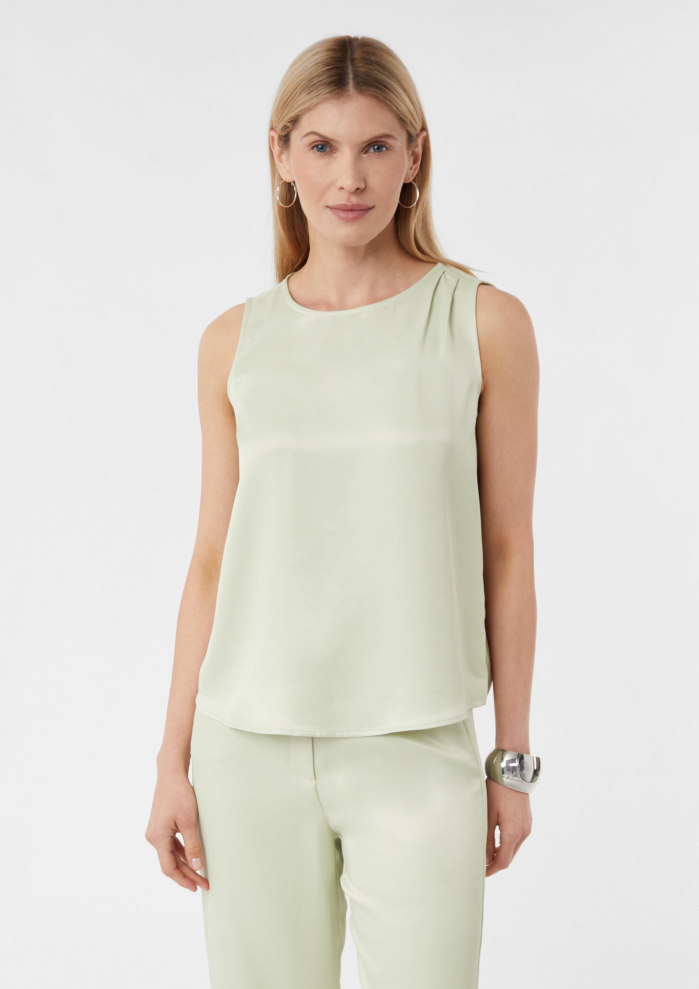 Blusentop Ärmellose Bluse aus Viskosesatin