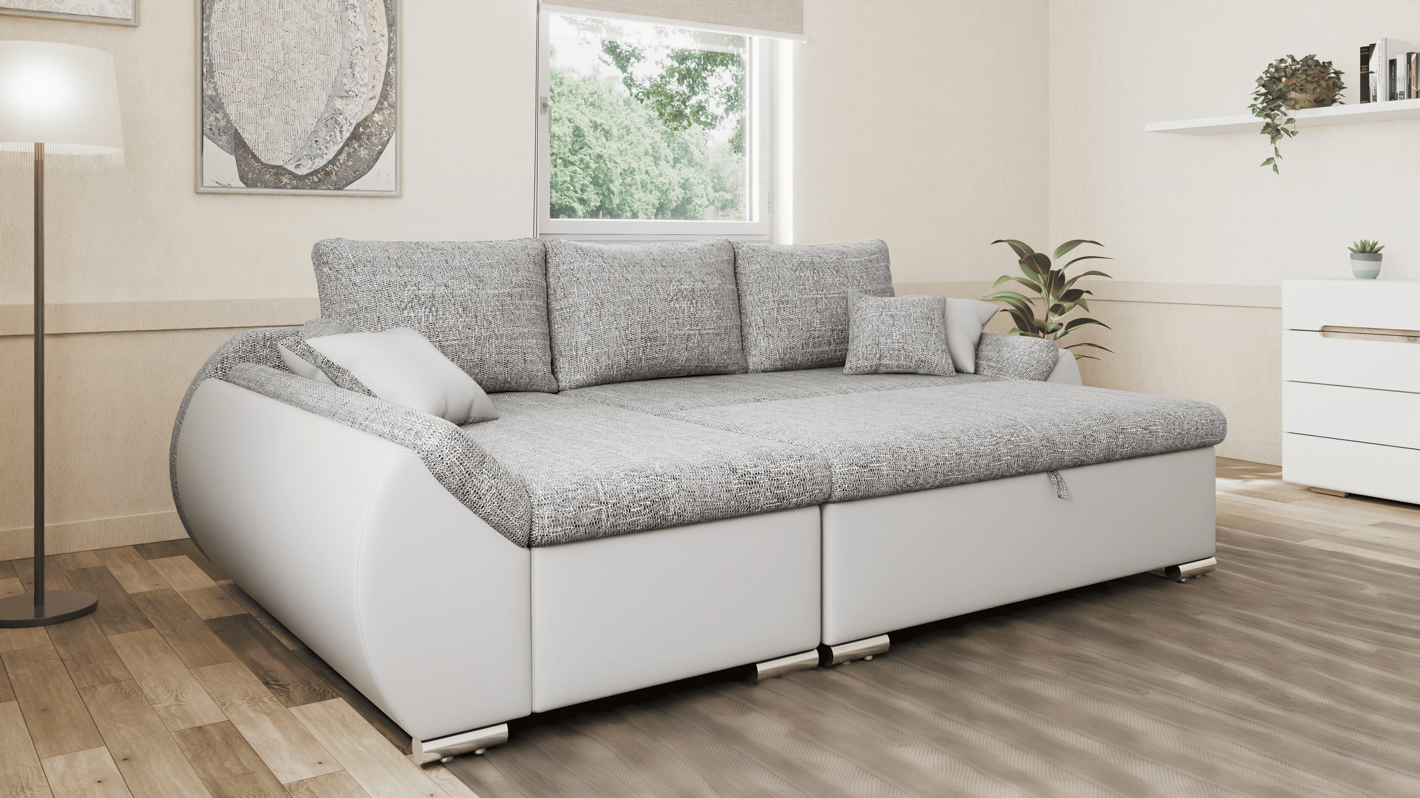 MOEBLO Ecksofa ALEX, L-Form mit Hocker günstig online kaufen
