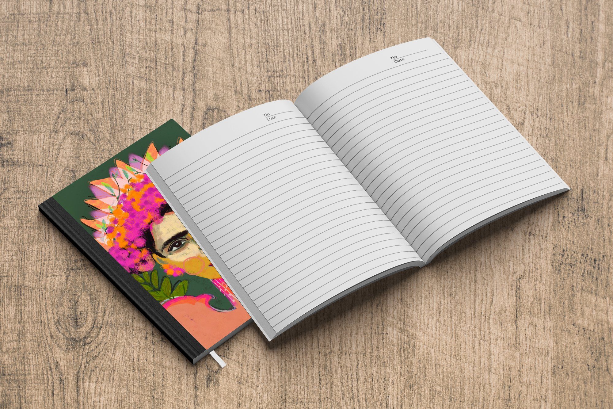 Farben - Notizheft, Tagebuch, Seiten, Journal, MuchoWow Notizbuch - Porträt - A5, 98 Merkzettel, Haushaltsbuch Rosa, Frau