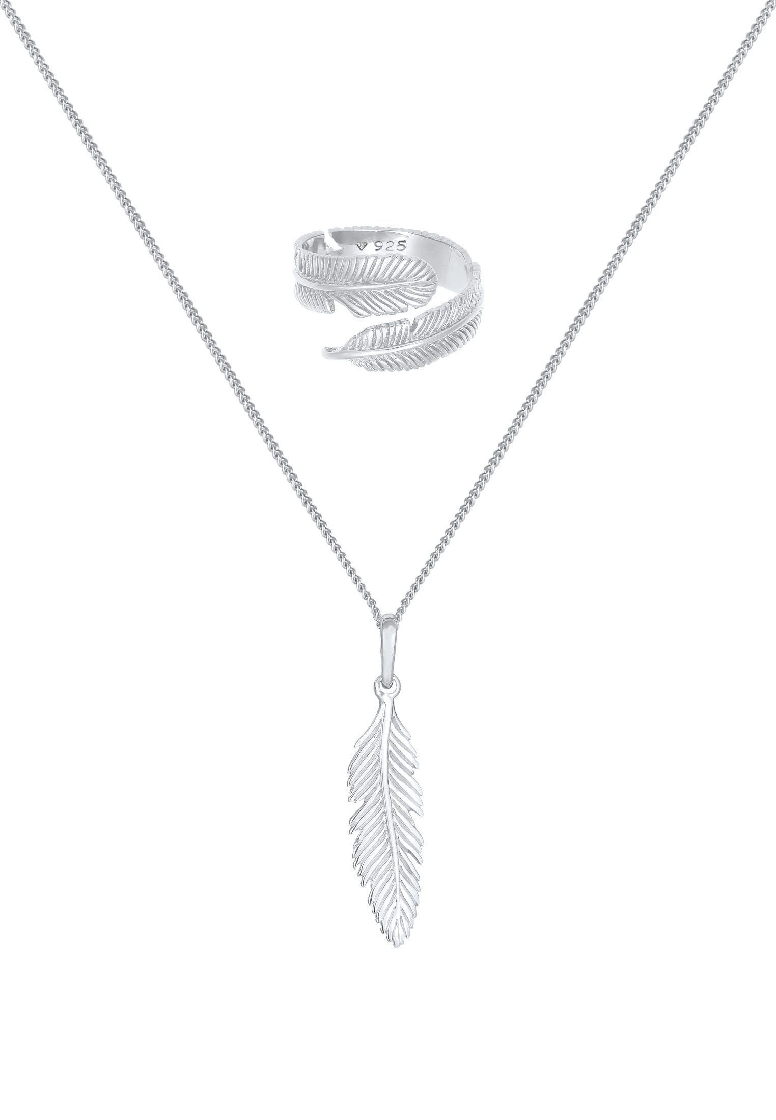Elli Schmuckset Feder Boho Festival 925 günstig online kaufen