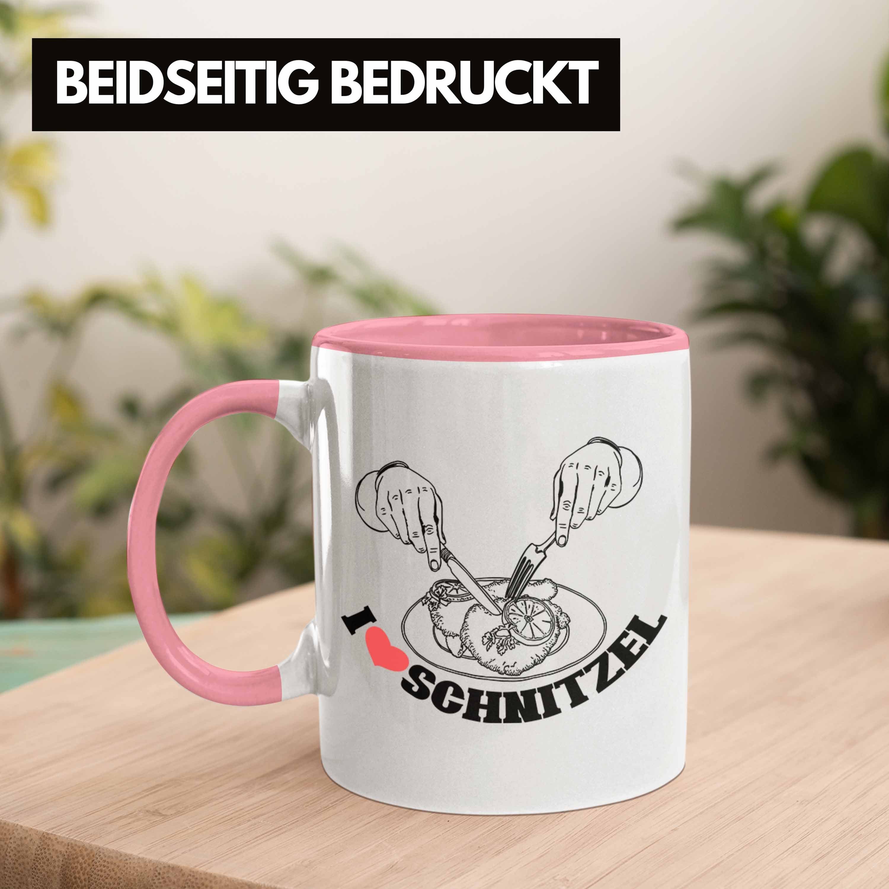 für Schnitzel-Liebhaber Trendation Tasse Schnitzel-Tasse Rosa Geschenk