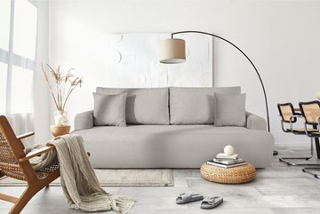 Konsimo 3-Sitzer Schlafsofa ELPHO 3-Personen, mit Schlaffunktion, hergestellt in der EU, Feine Cord-Stoff