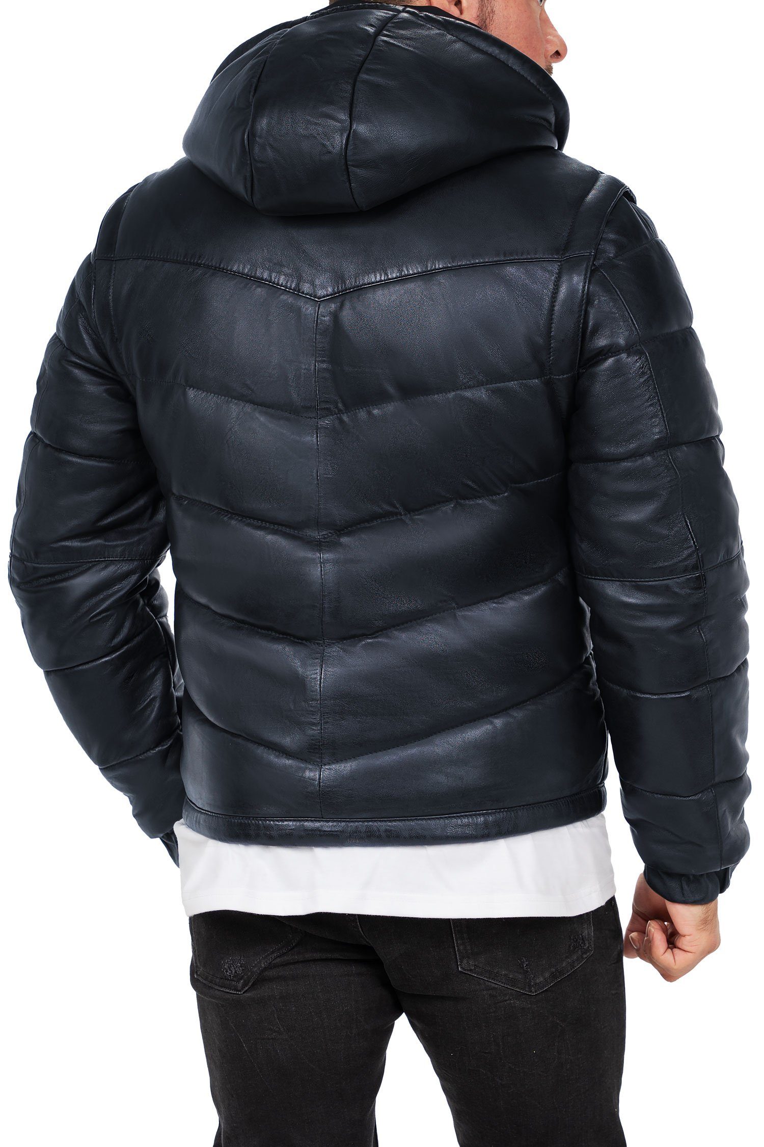 Reichstadt Bomberjacke Herren Regular Fit Jacke Echtleder 22RS032LUX Jacke und Weste in einem Produkt