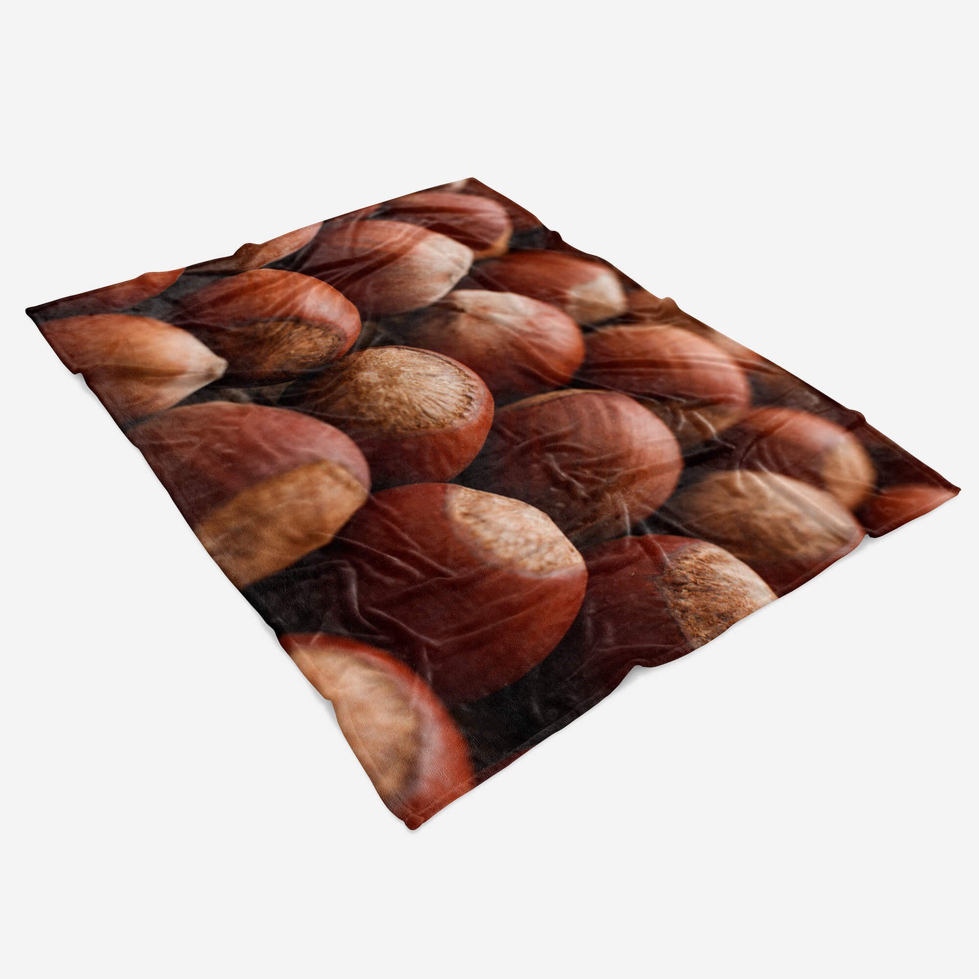 Sinus Art F, Haselnüsse Handtuch (1-St), Fotomotiv Baumwolle-Polyester-Mix Saunatuch Handtuch Strandhandtuch Handtücher Kuscheldecke Nüsse mit