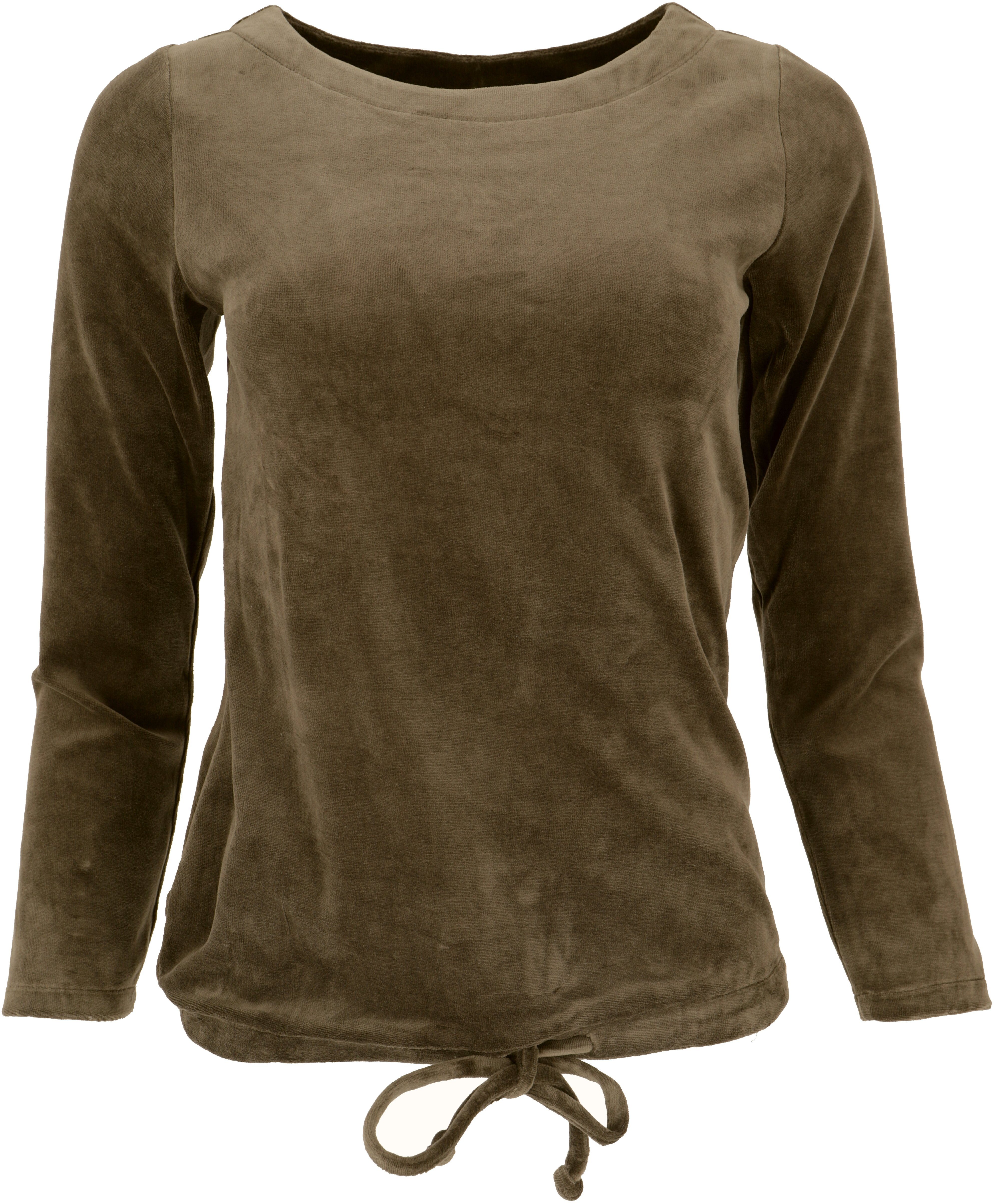 Guru-Shop Longsleeve Nicki-Pullover, weiches Samtshirt, Langarmshirt.. günstig online kaufen